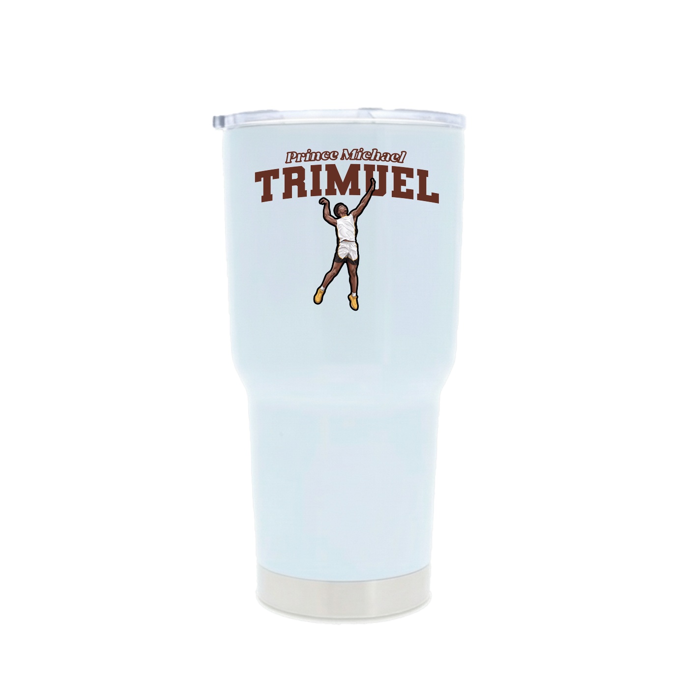 30oz Stainless Steel Tumbler — Name Arch in White