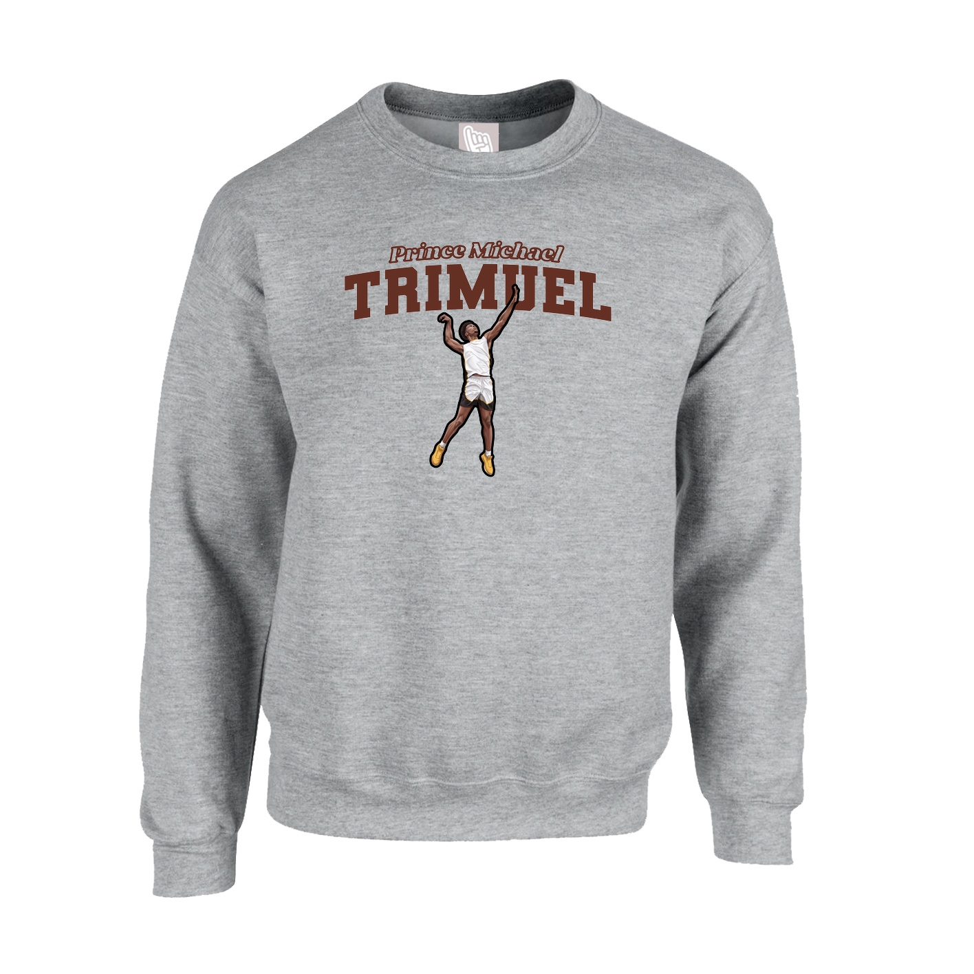 Fleece Crew — Name Arch in Grey