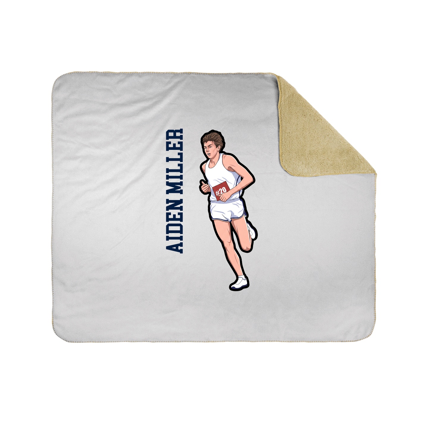 Throw Blanket — Name Vertical in White