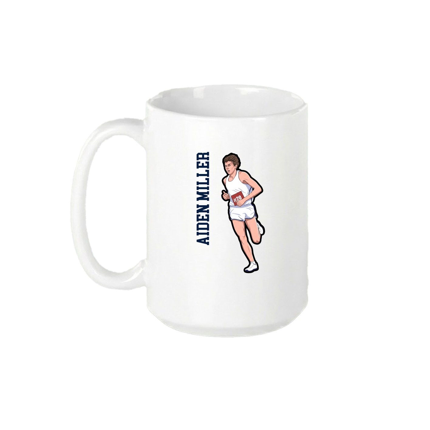 15oz Coffee Mug — Name Vertical in White