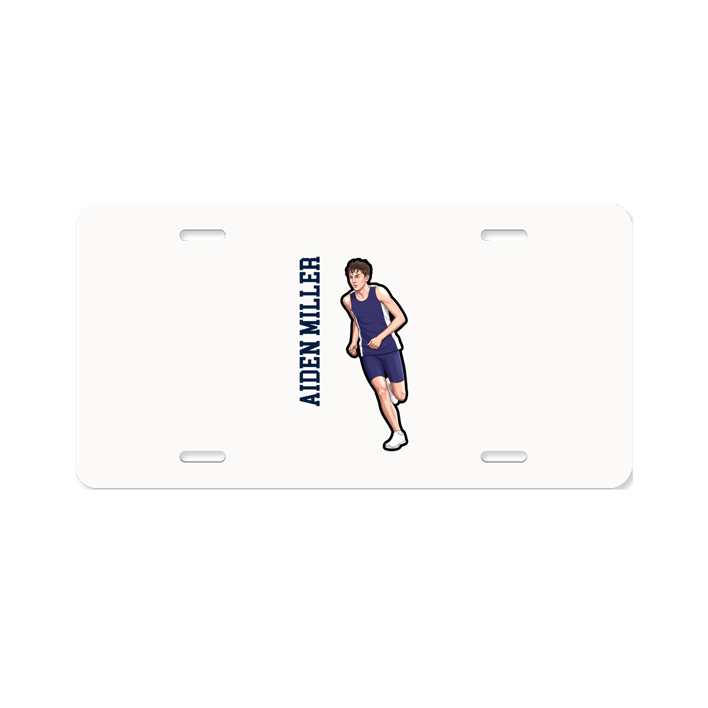 License Plate — Name Vertical in Classic