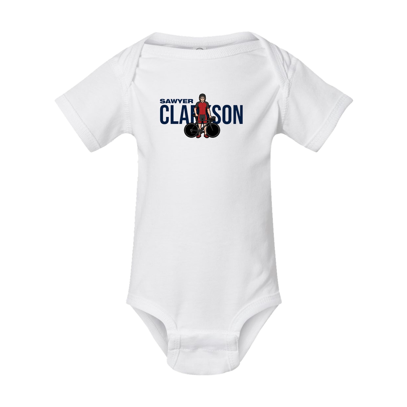 Baby Onesie — Player Name in White