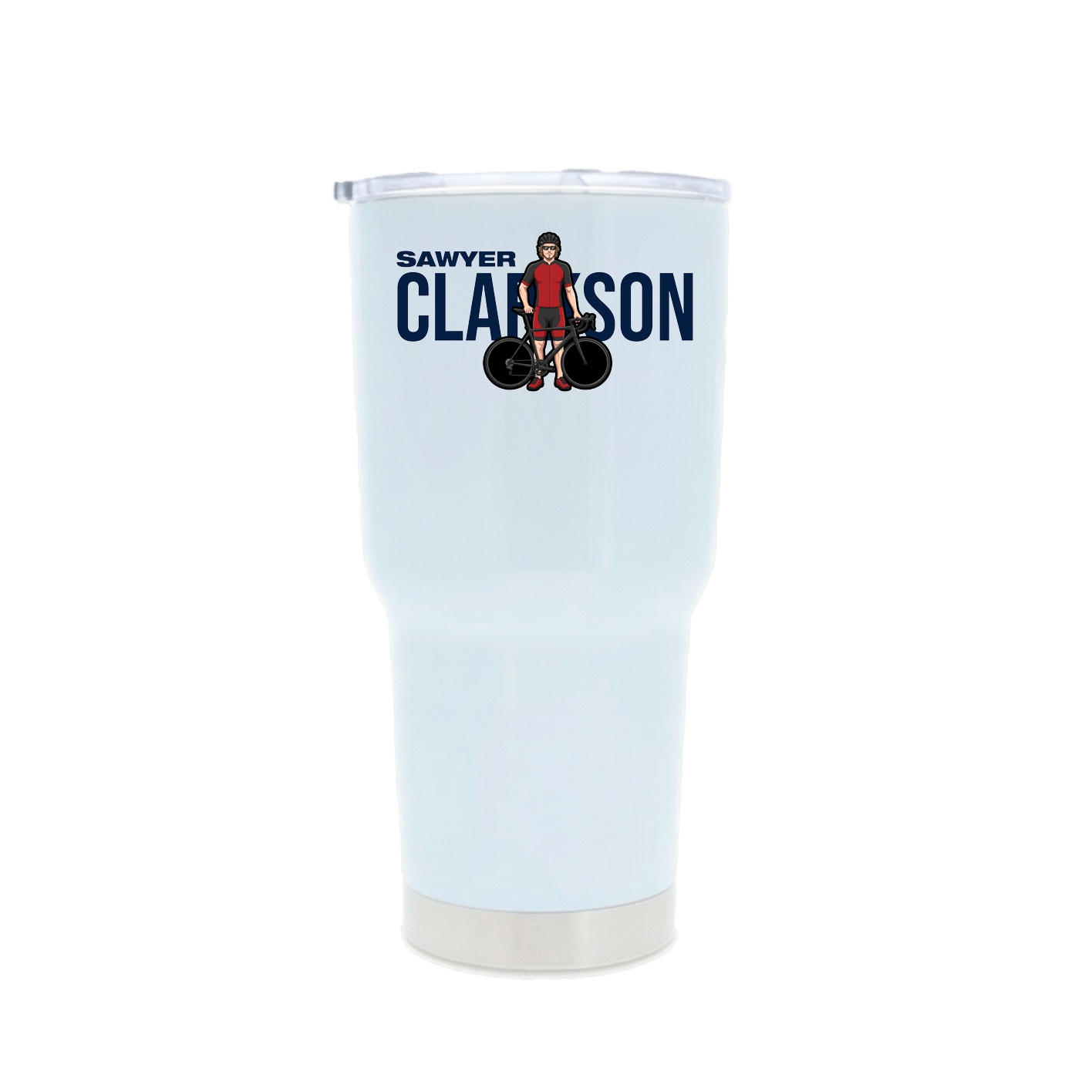 30oz Stainless Steel Tumbler — Player Name in White