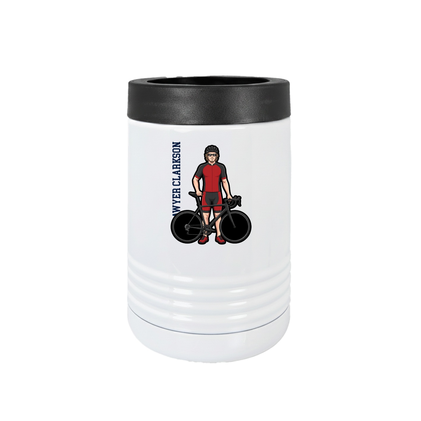 Beverage Holder — Name Vertical in White