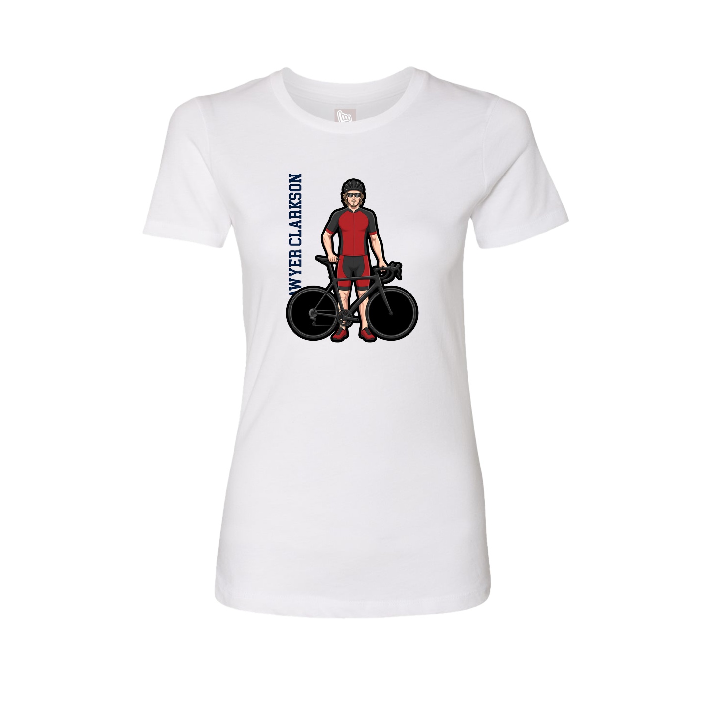 Fitted Women's Tee — Name Vertical in White