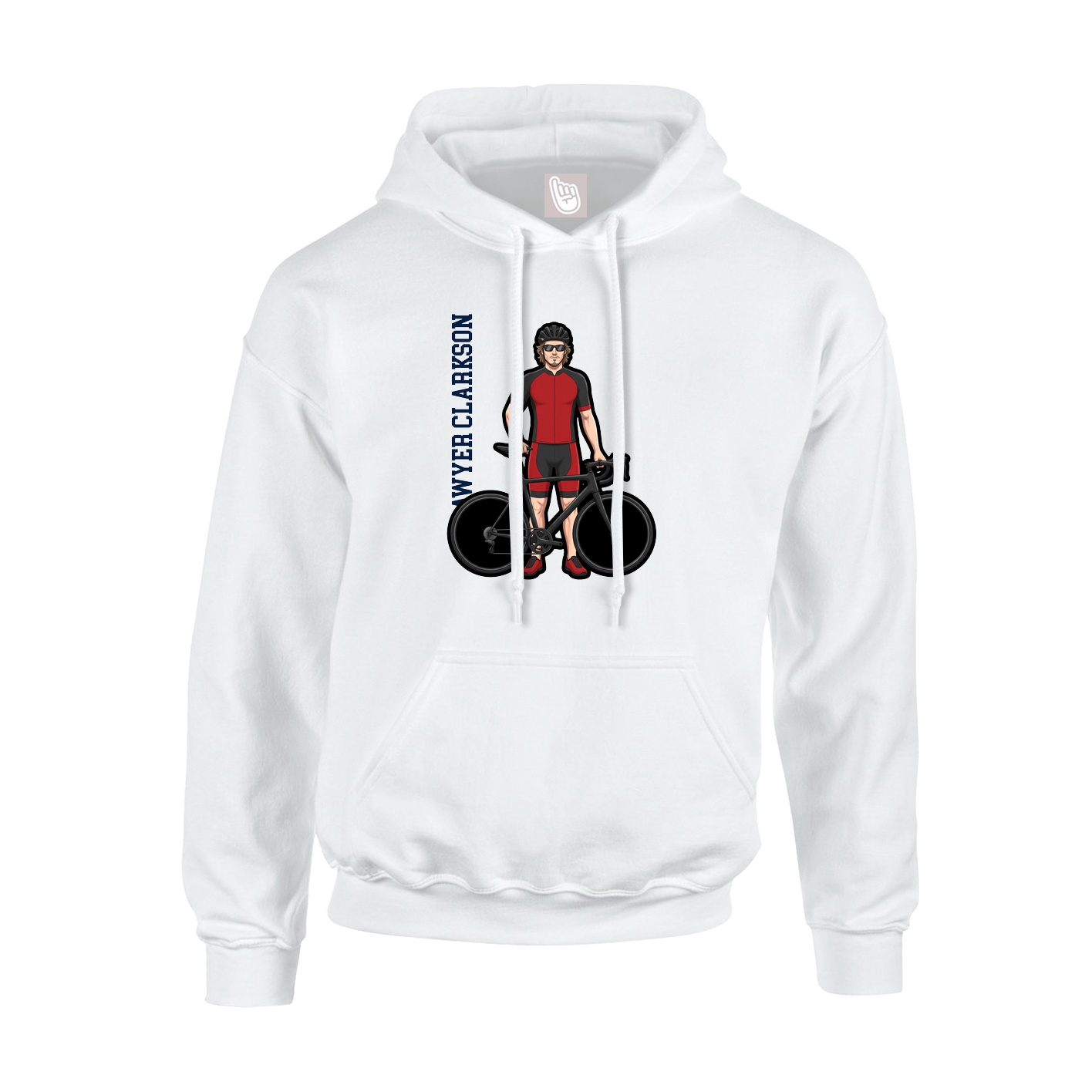 Youth Hoodie — Name Vertical in White