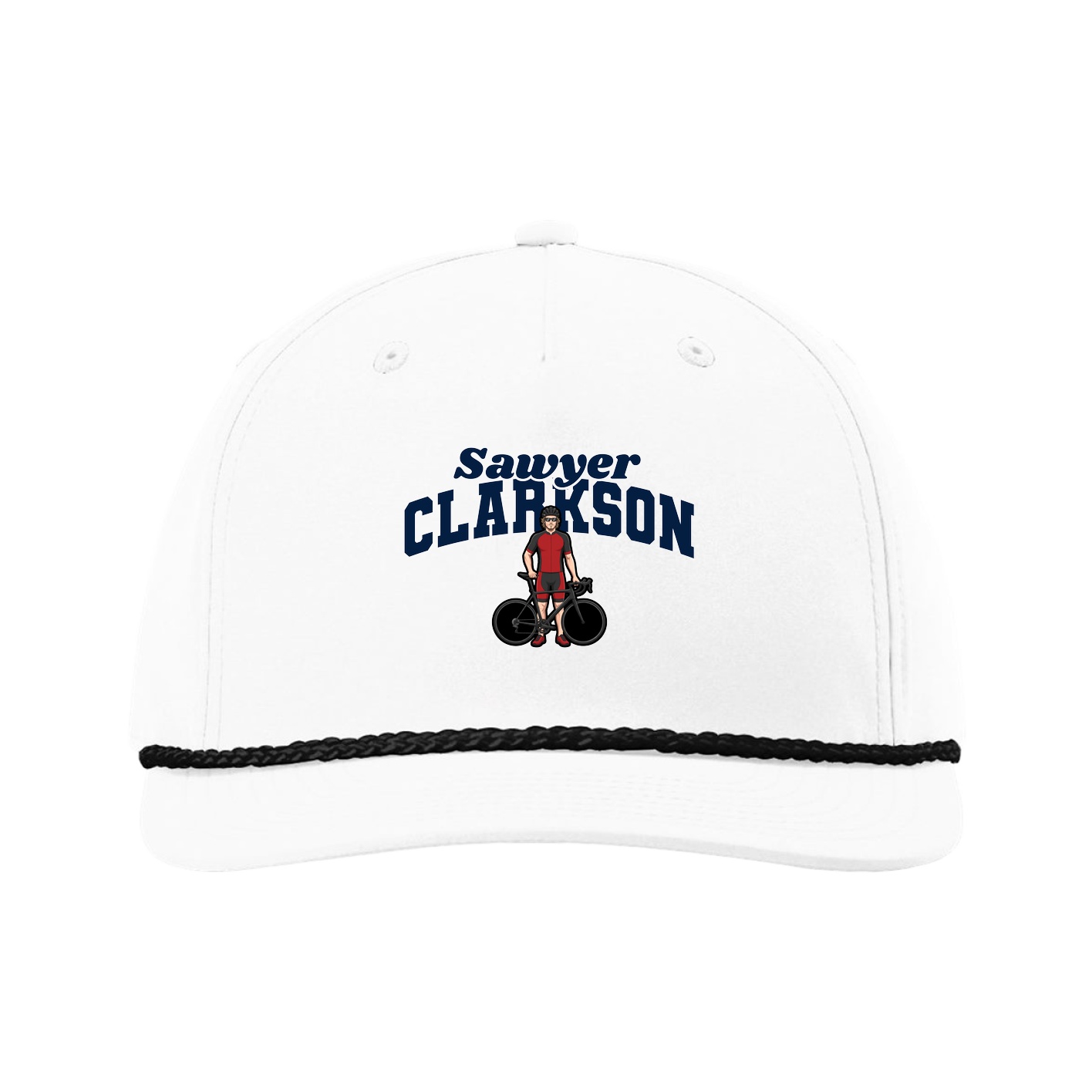 Five-Panel Classic Rope Cap — Signature Arch in White