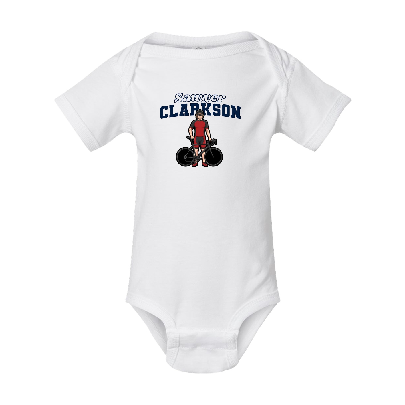 Baby Onesie — Name Arch in White