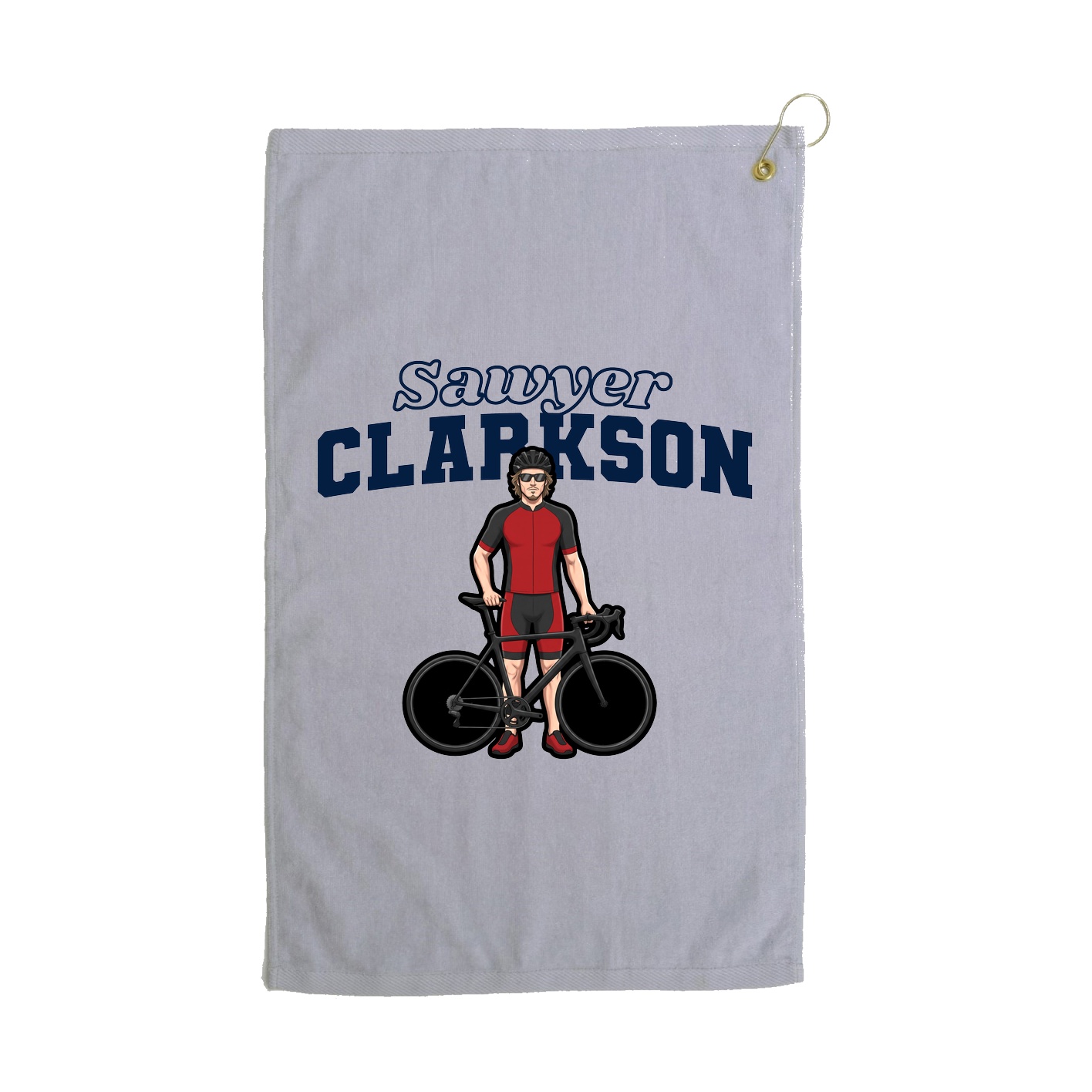 Golf Towel — Name Arch in Grey