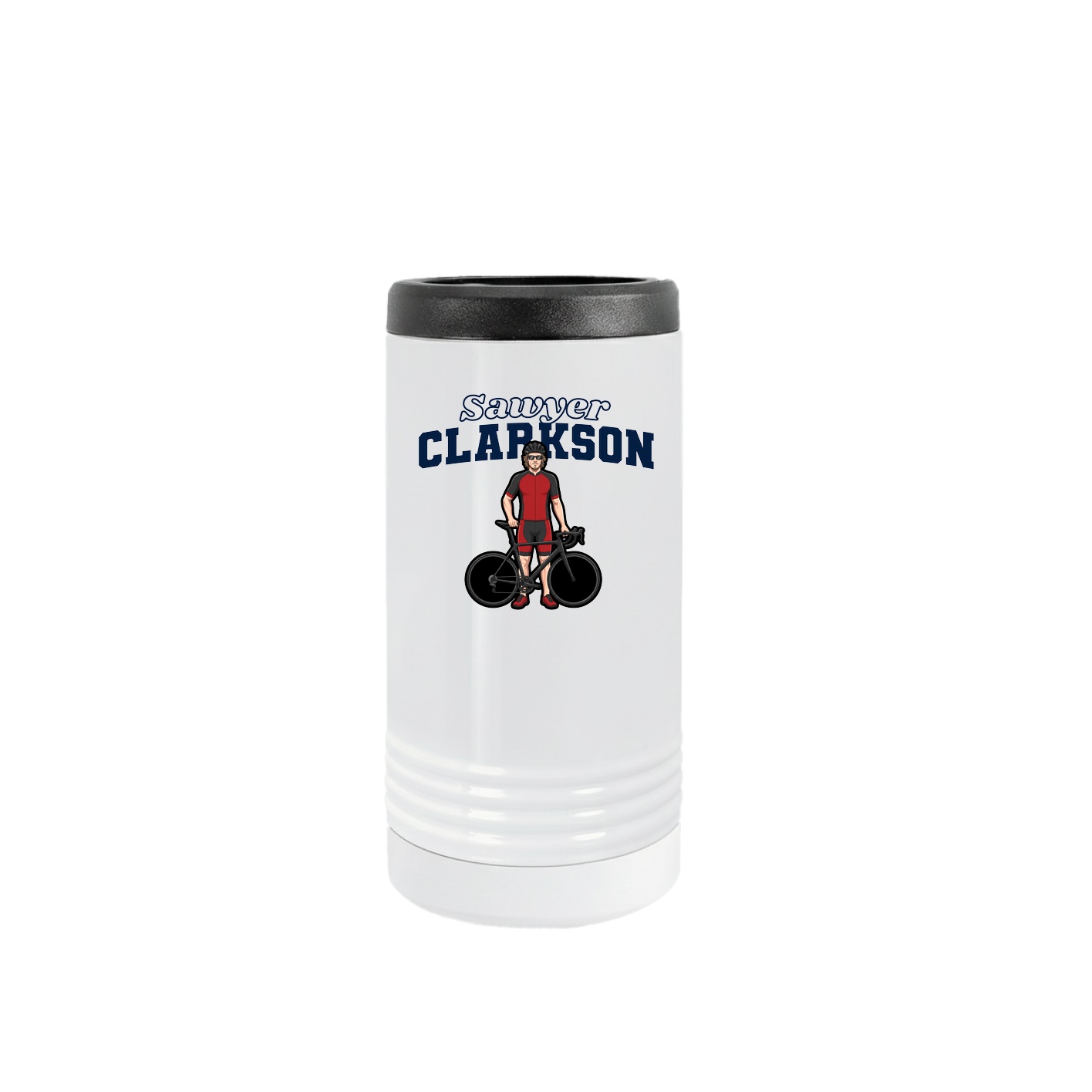 Slim Beverage Holder — Name Arch in White