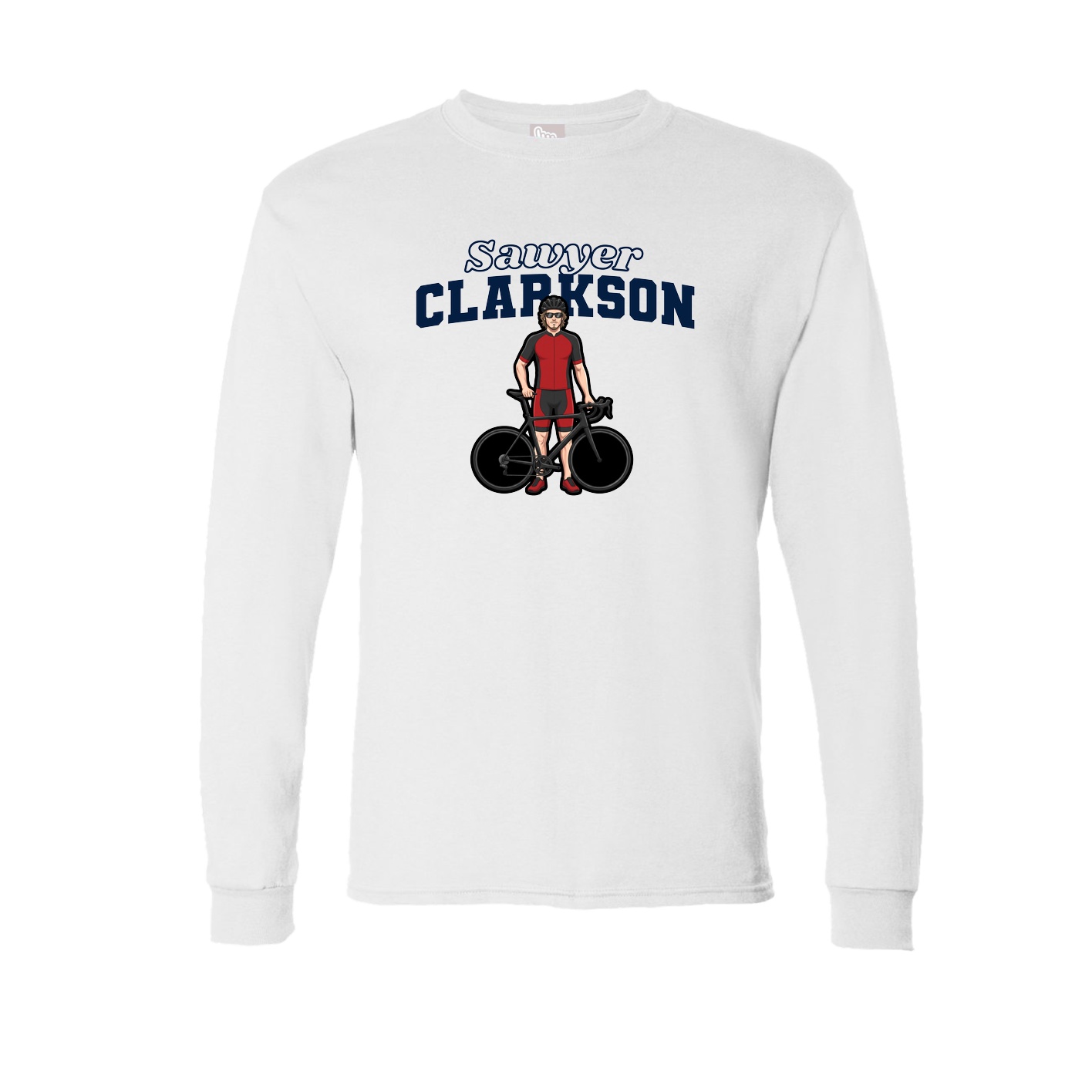 Long Sleeve Tee — Name Arch in White