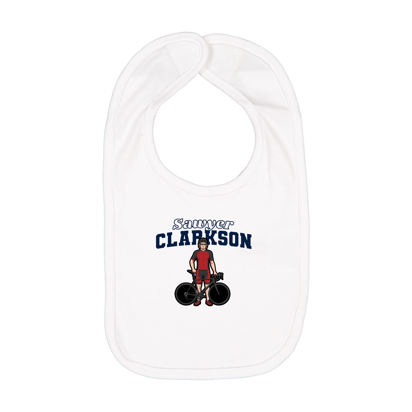 Infant Bib — Name Arch in White
