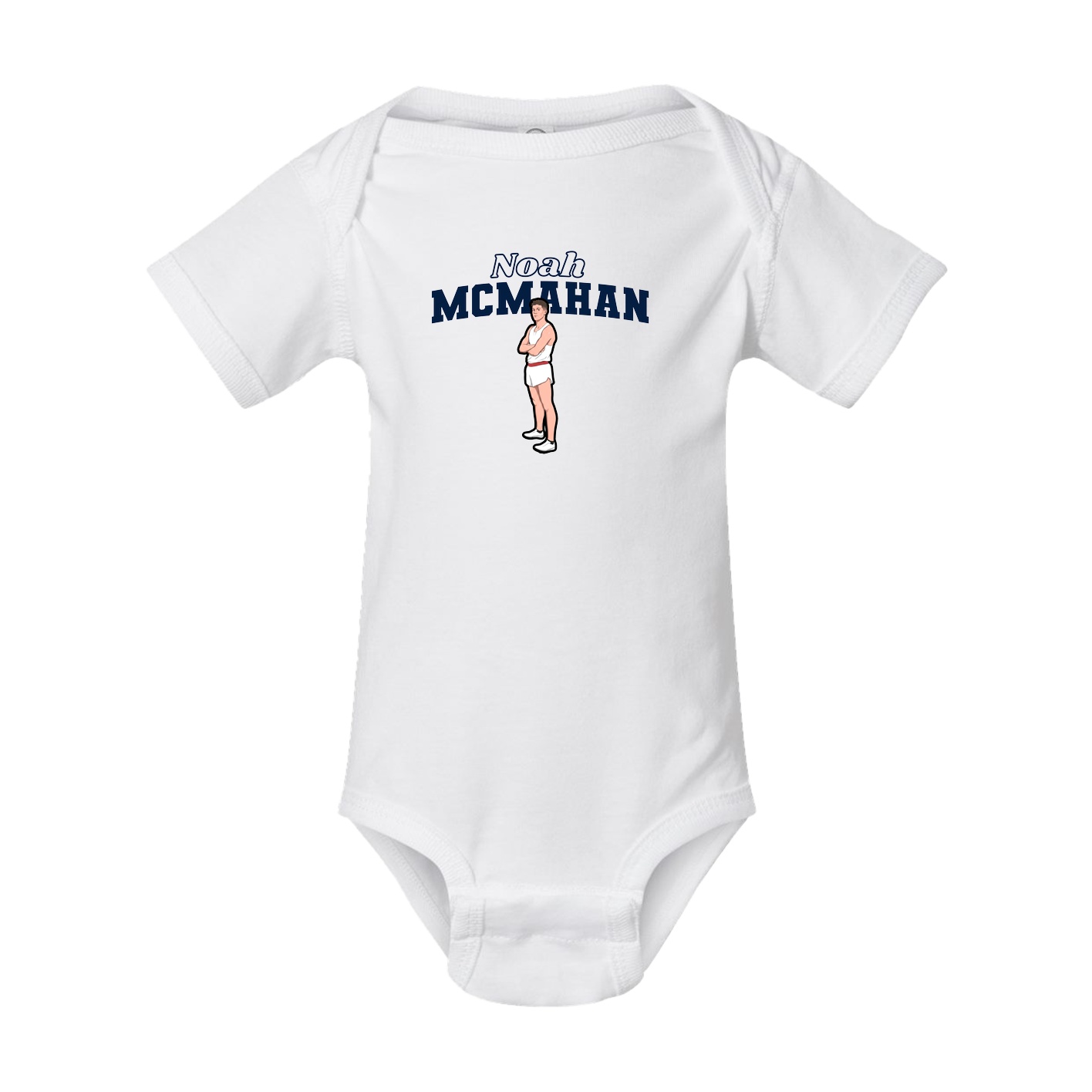 Baby Onesie — Name Arch in White