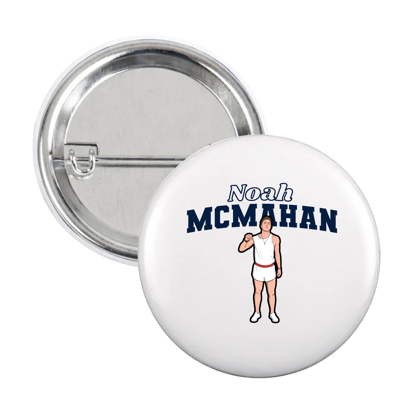 Game Day Button — Name Arch in White