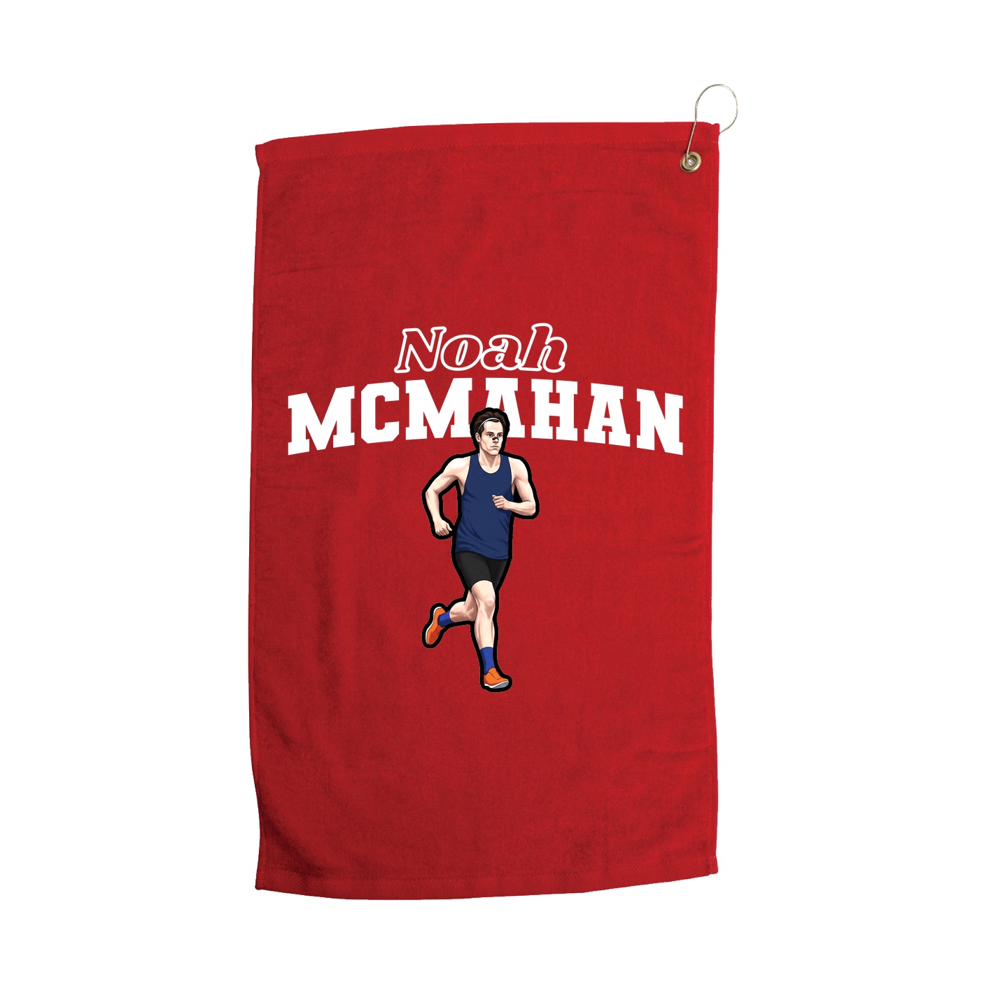 Golf Towel — Name Arch in Red
