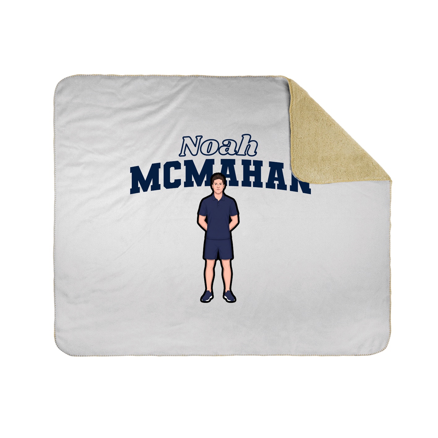 Throw Blanket — Name Arch in White