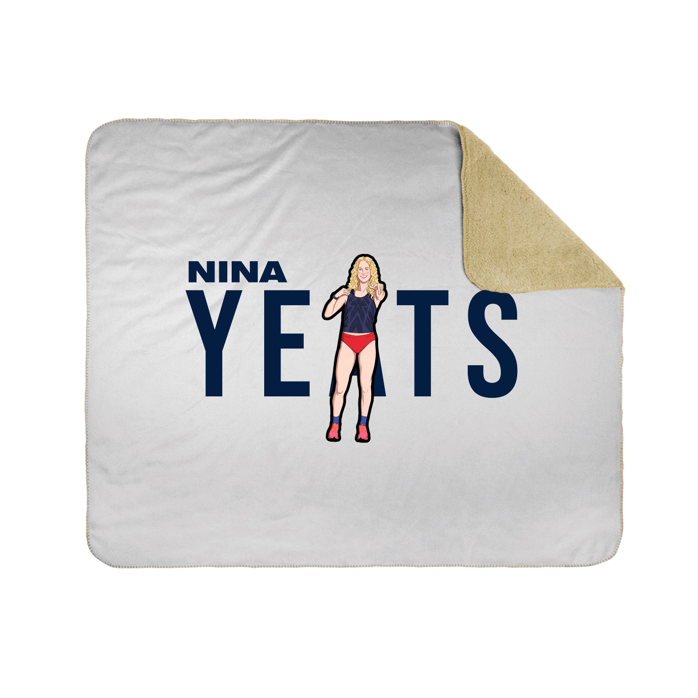 Throw Blanket — Player Name in White