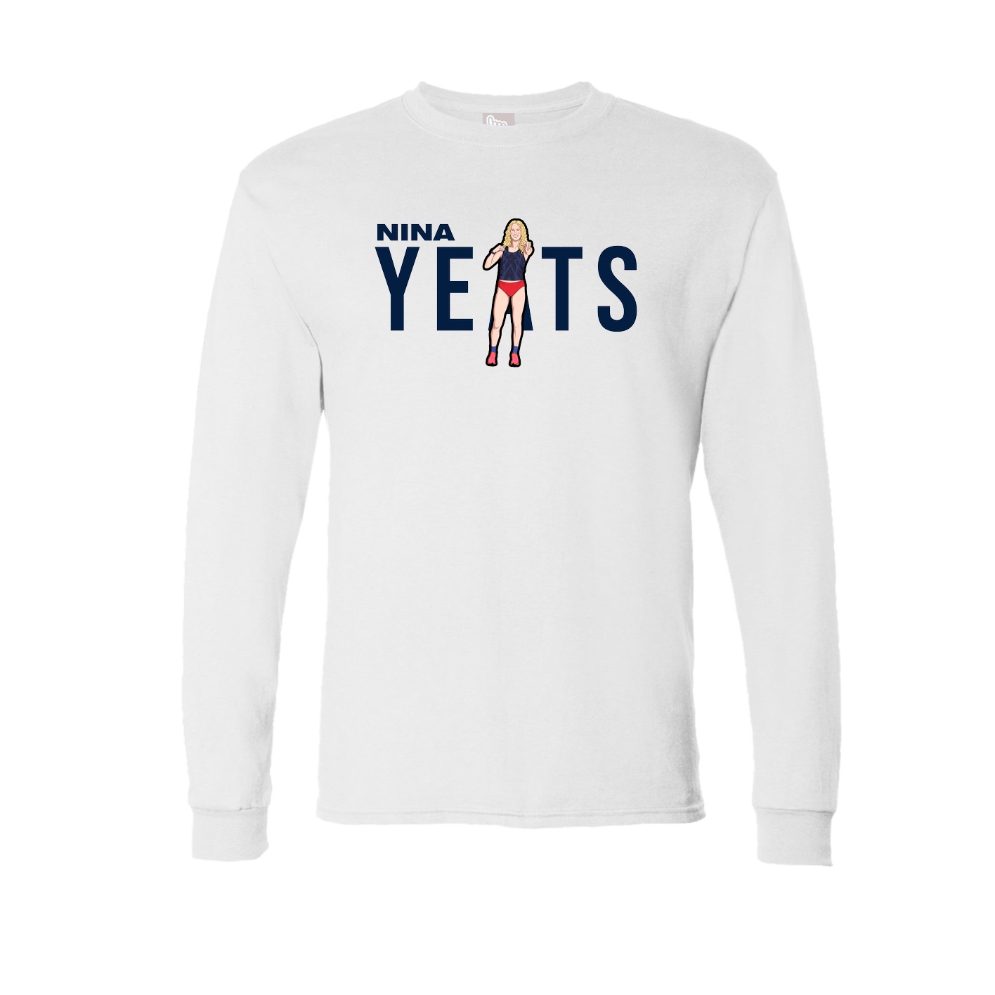 Long Sleeve Tee — Player Name in White
