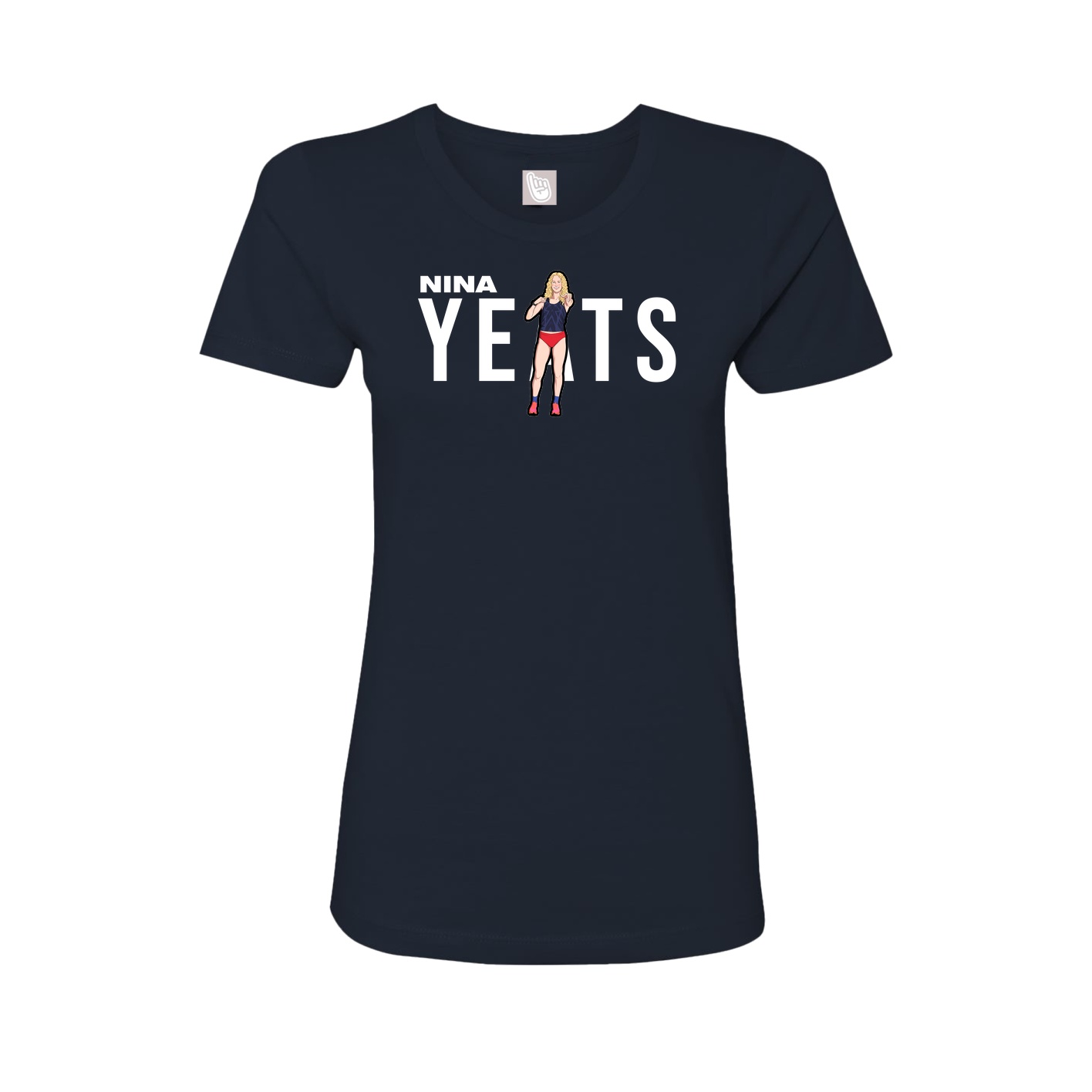 Fitted Women's Tee — Player Name in Navy