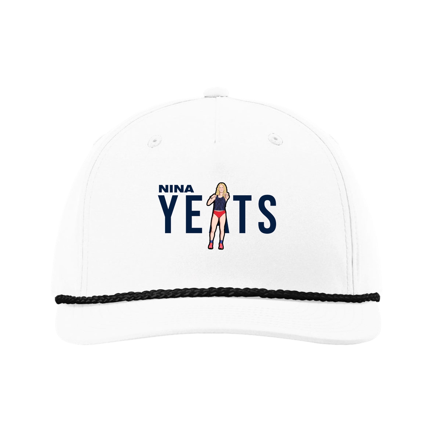 Five-Panel Classic Rope Cap — Player Name in White