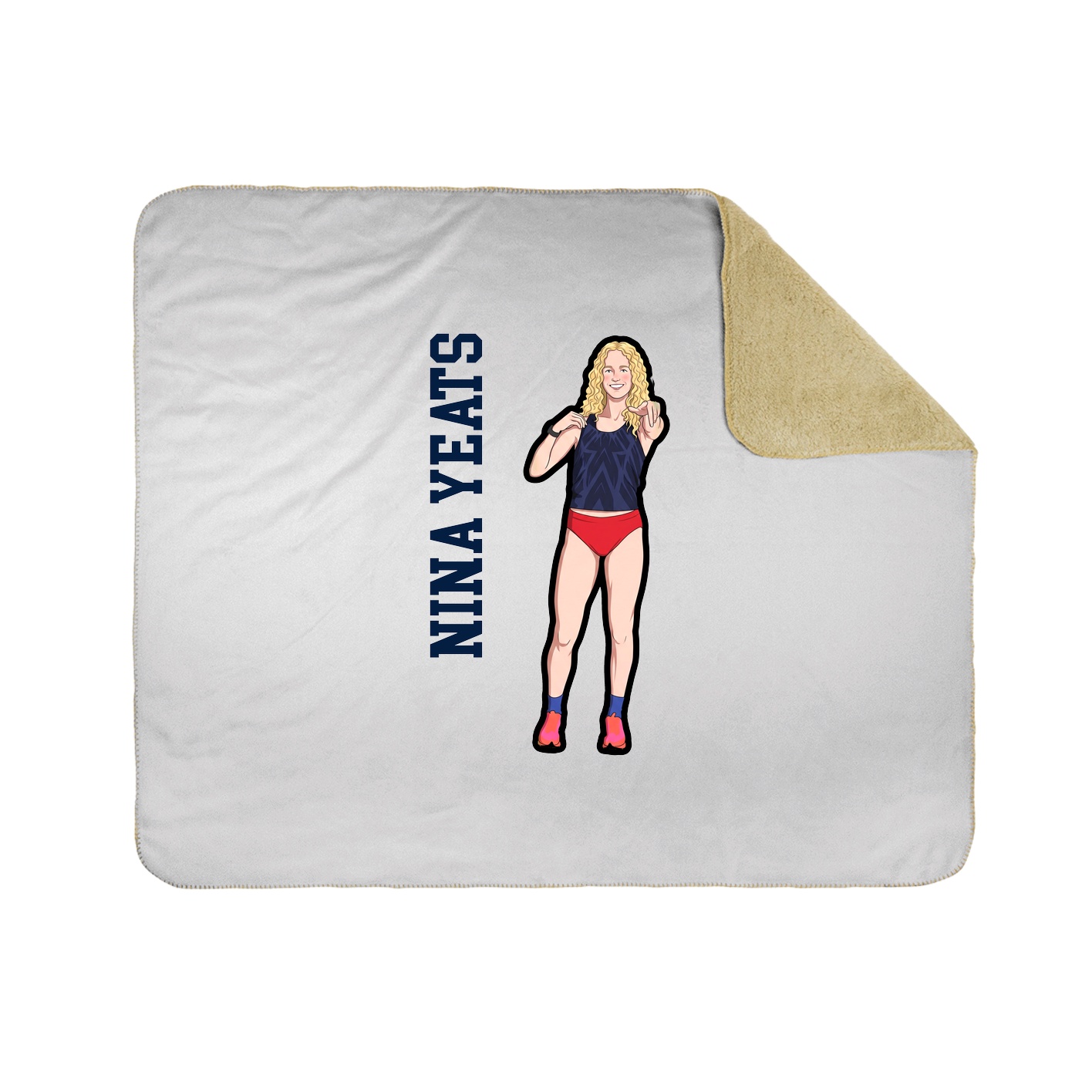 Throw Blanket — Name Vertical in White