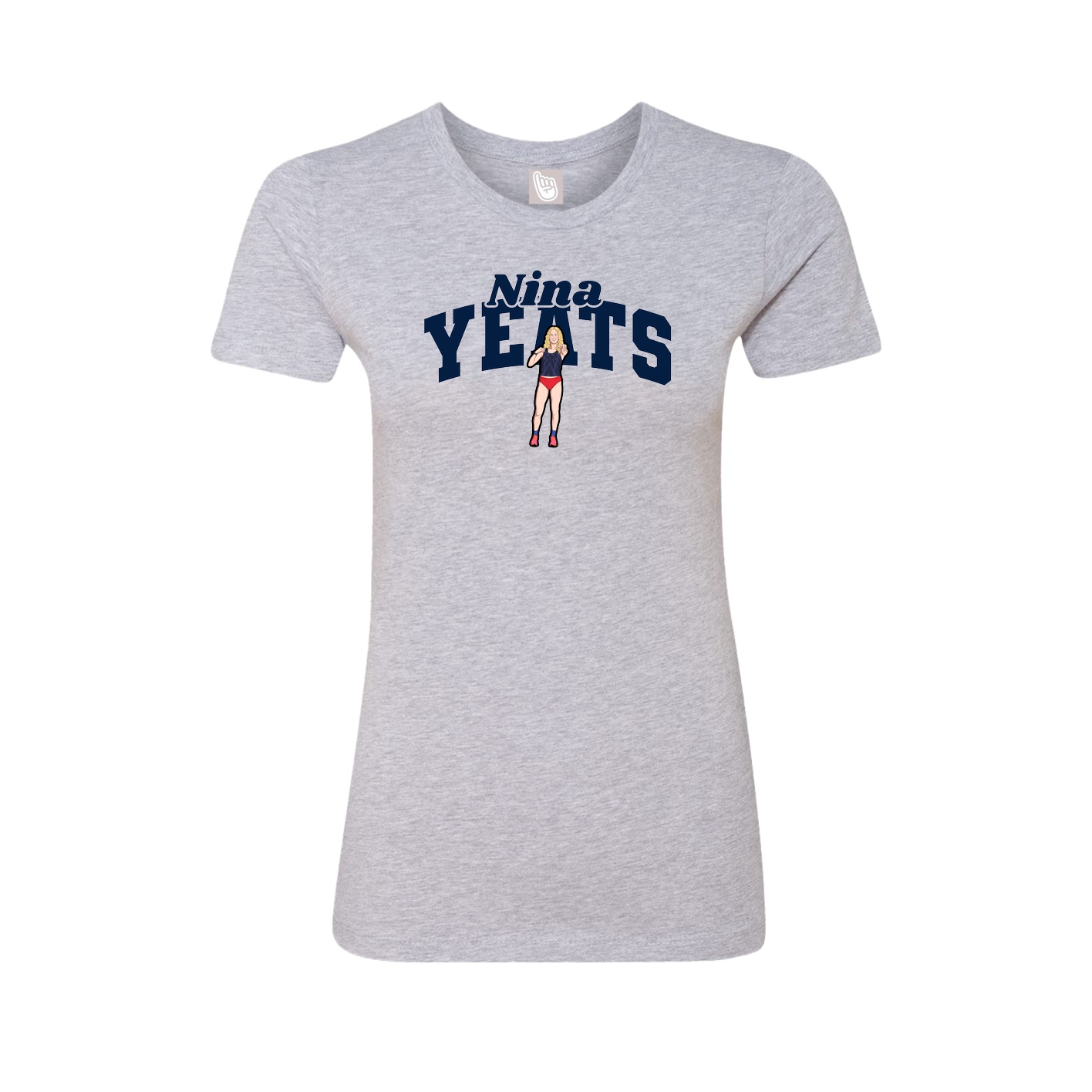 Fitted Women's Tee — Signature Arch in Grey