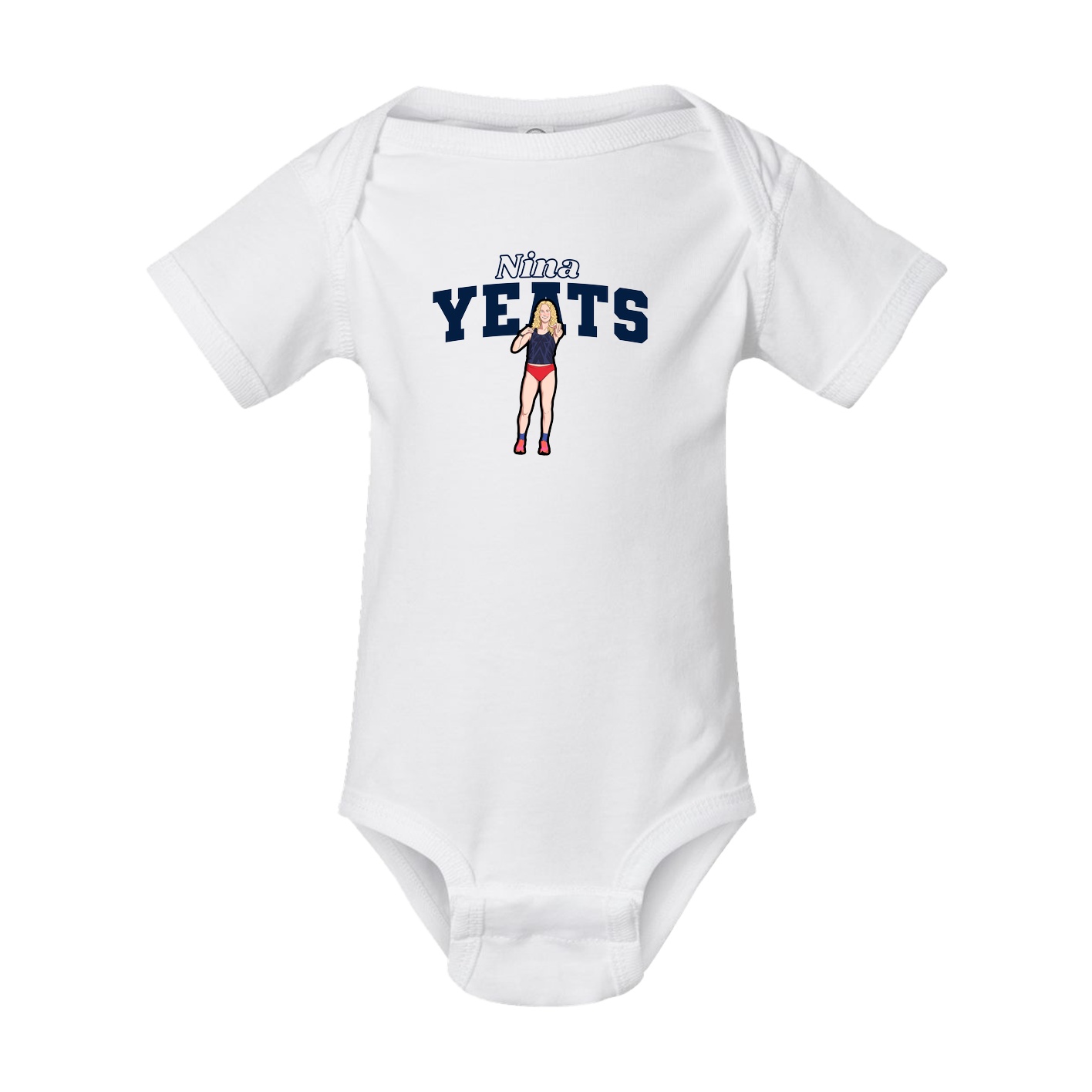 Baby Onesie — Name Arch in White