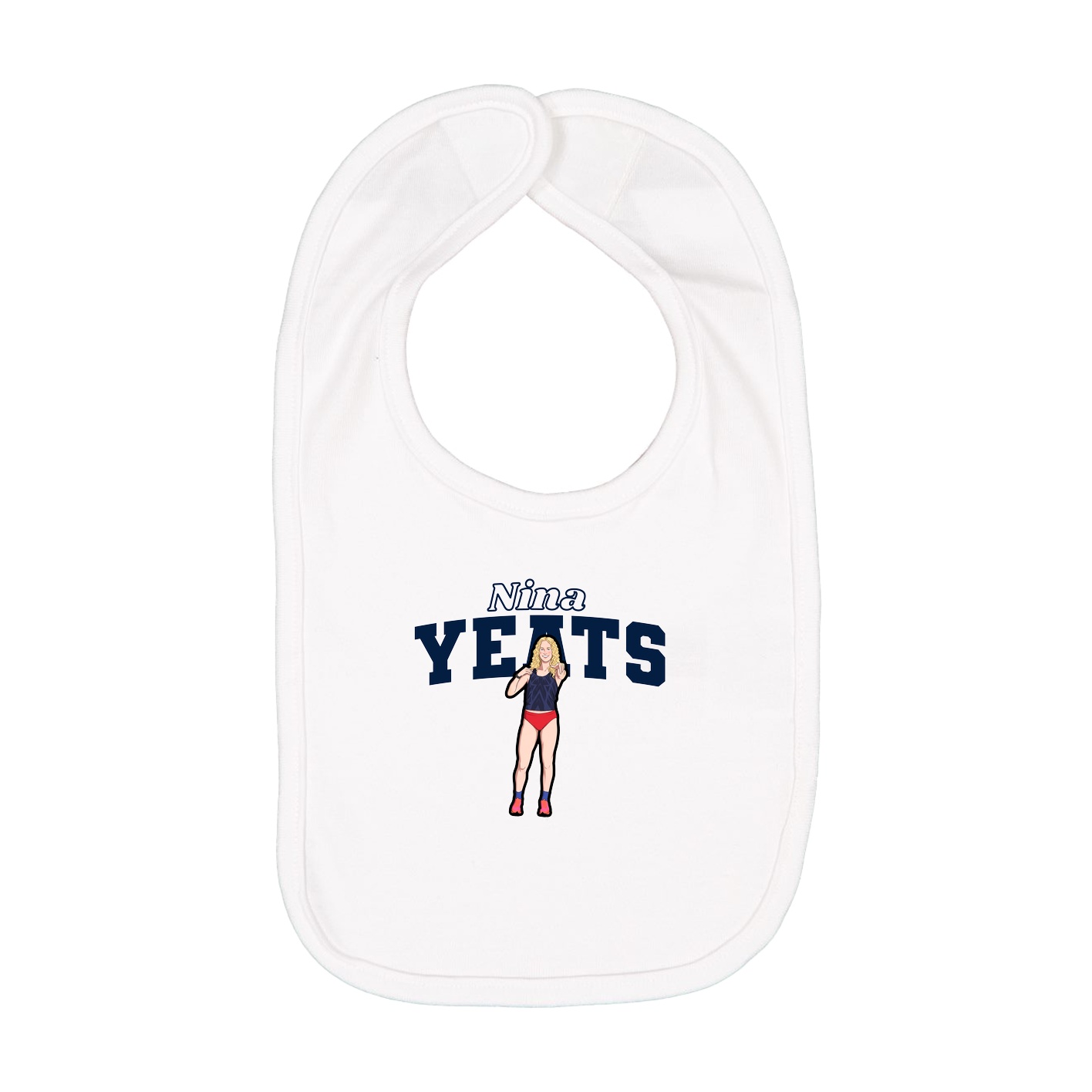 Infant Bib — Name Arch in White