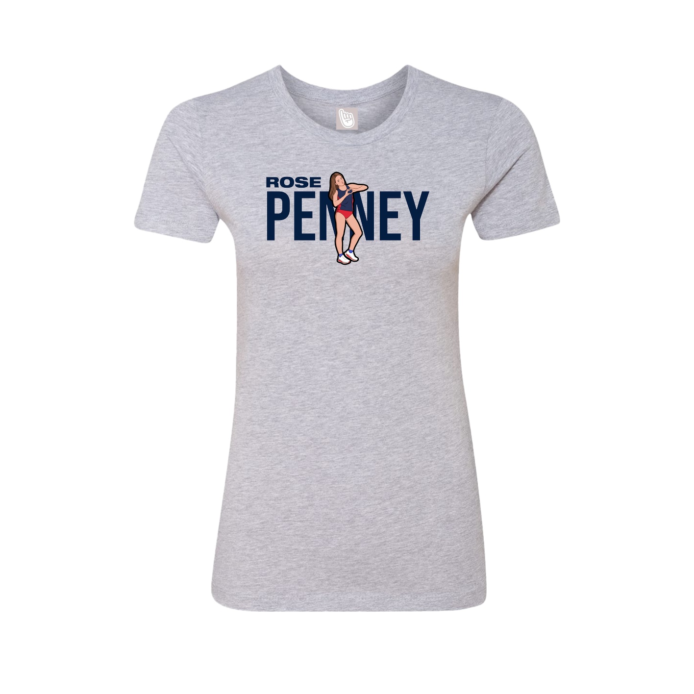 Fitted Women's Tee — Player Name in Grey