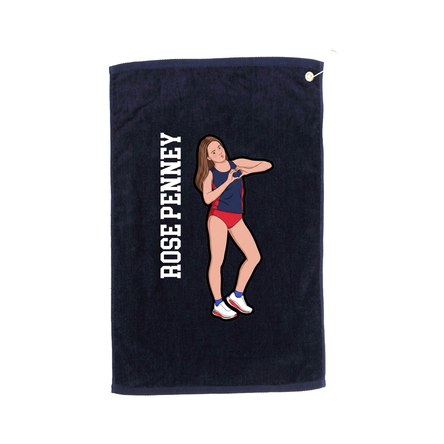 Golf Towel — Name Vertical in Navy