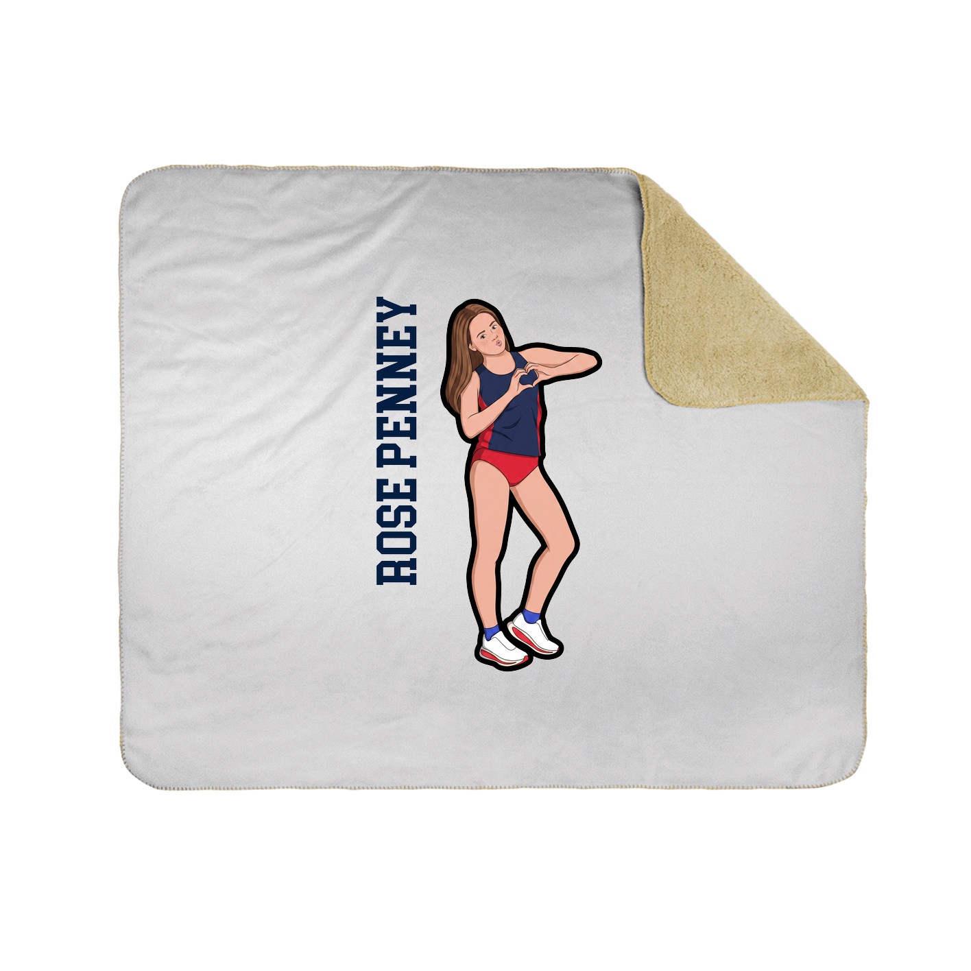 Throw Blanket — Name Vertical in White