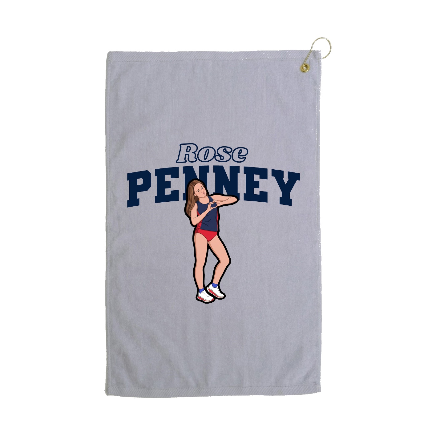 Golf Towel — Name Arch in Grey