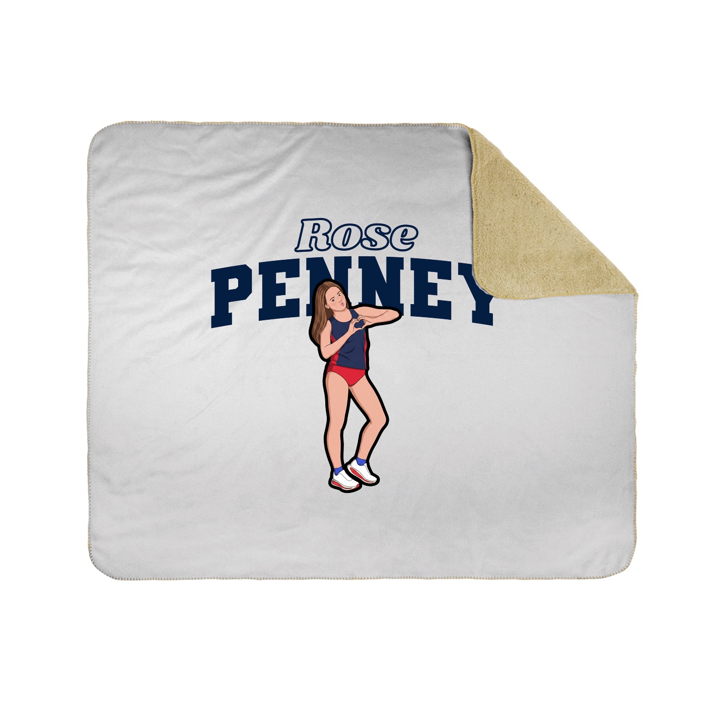 Throw Blanket — Name Arch in White