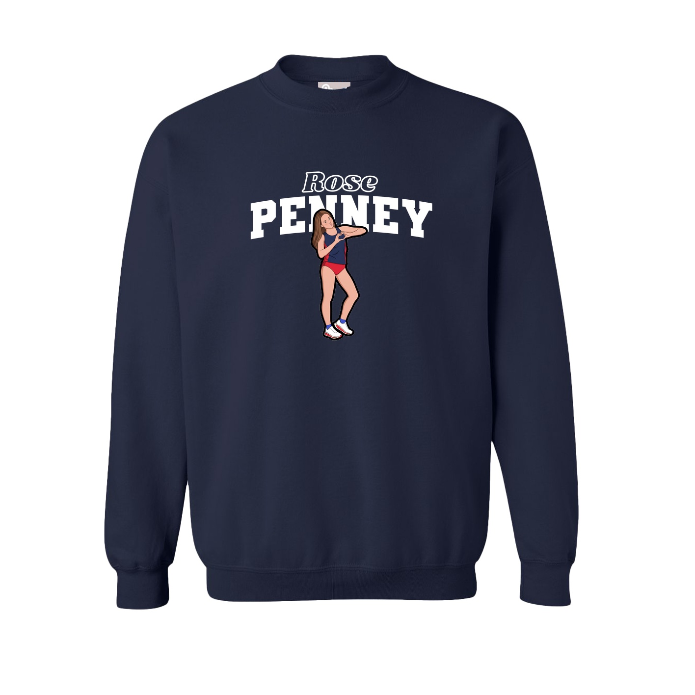 Fleece Crew — Name Arch in Navy
