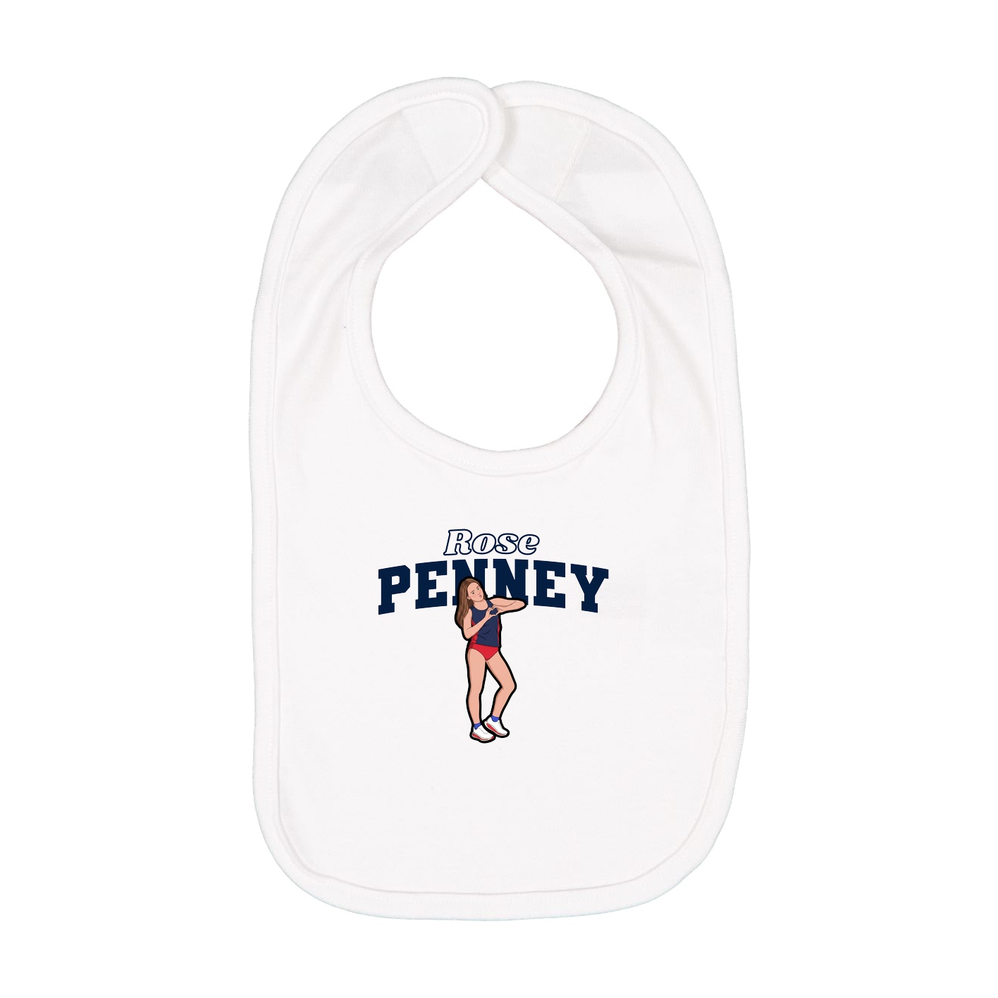 Infant Bib — Name Arch in White