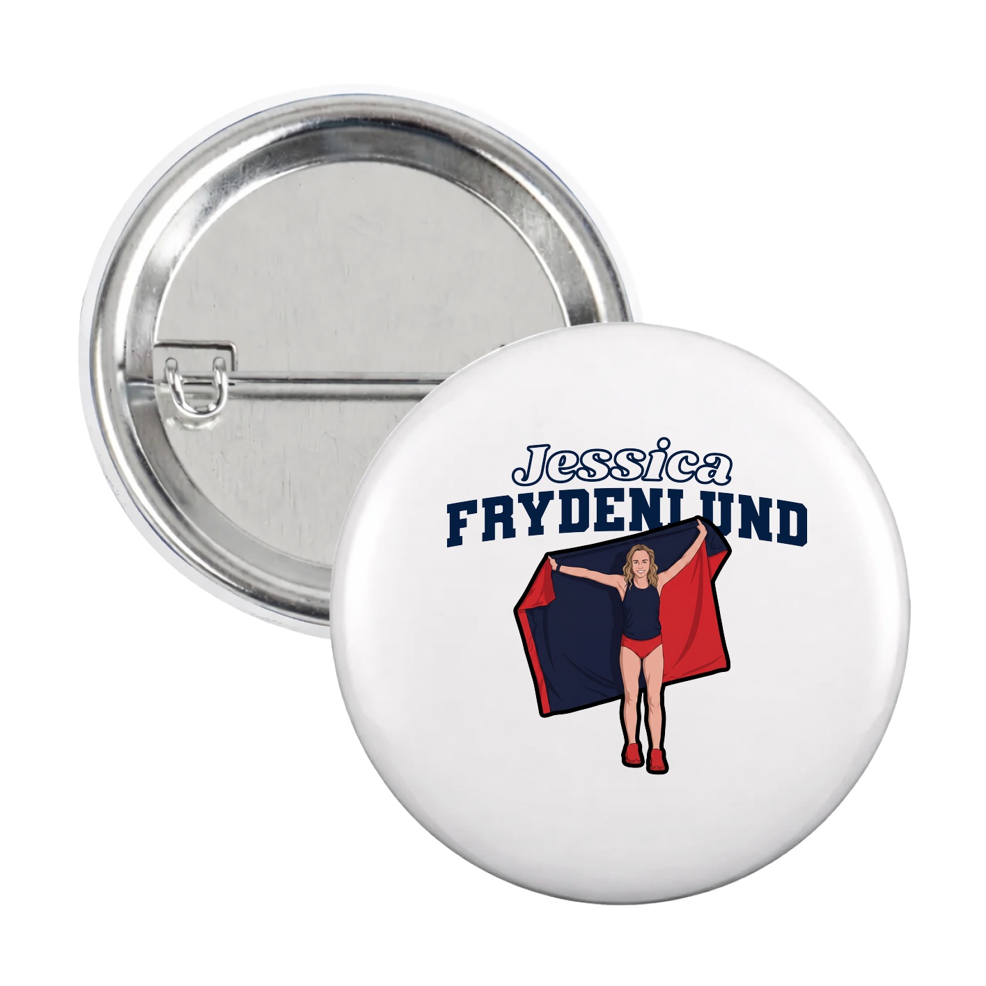 Game Day Button — Name Arch in White