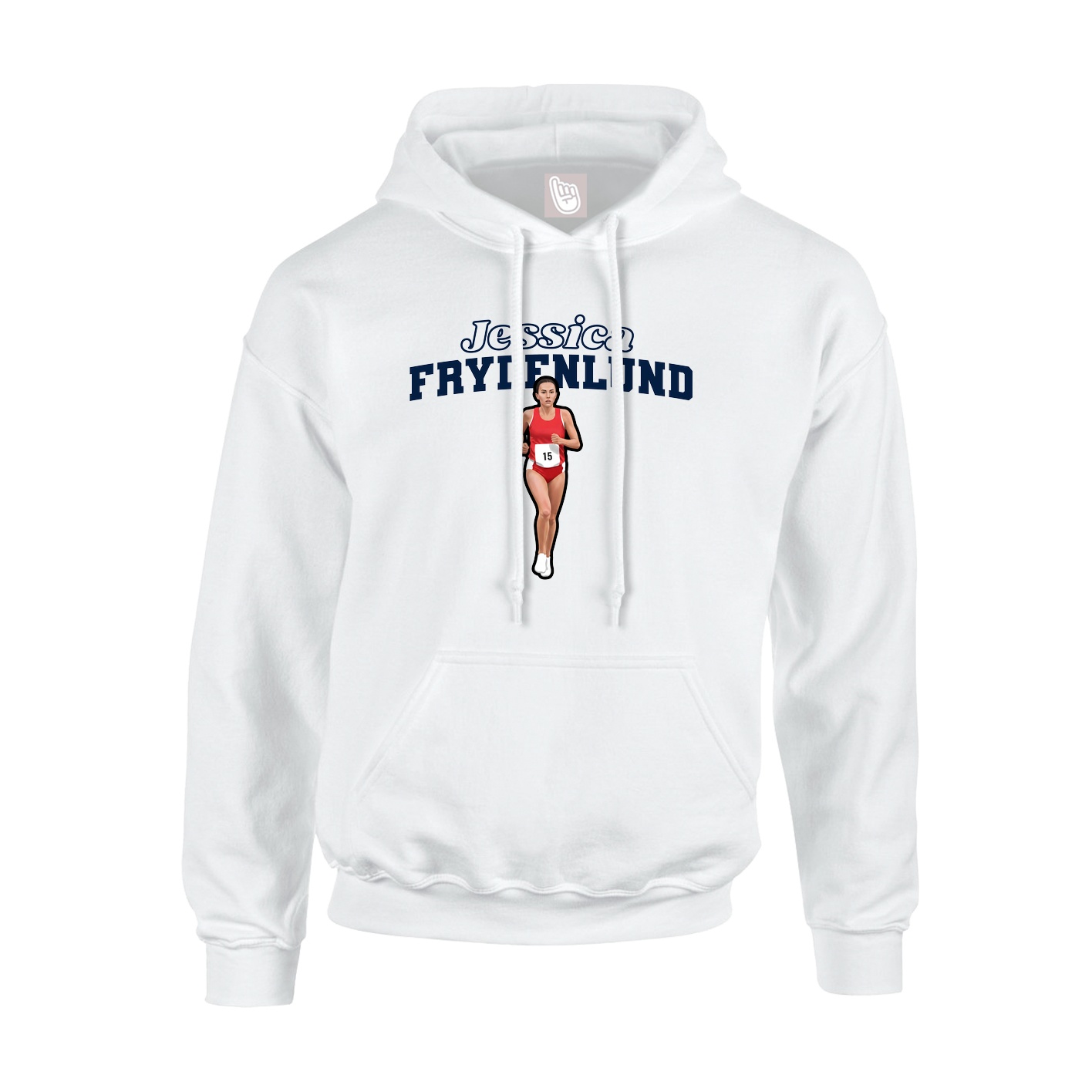 Youth Hoodie — Name Arch in White