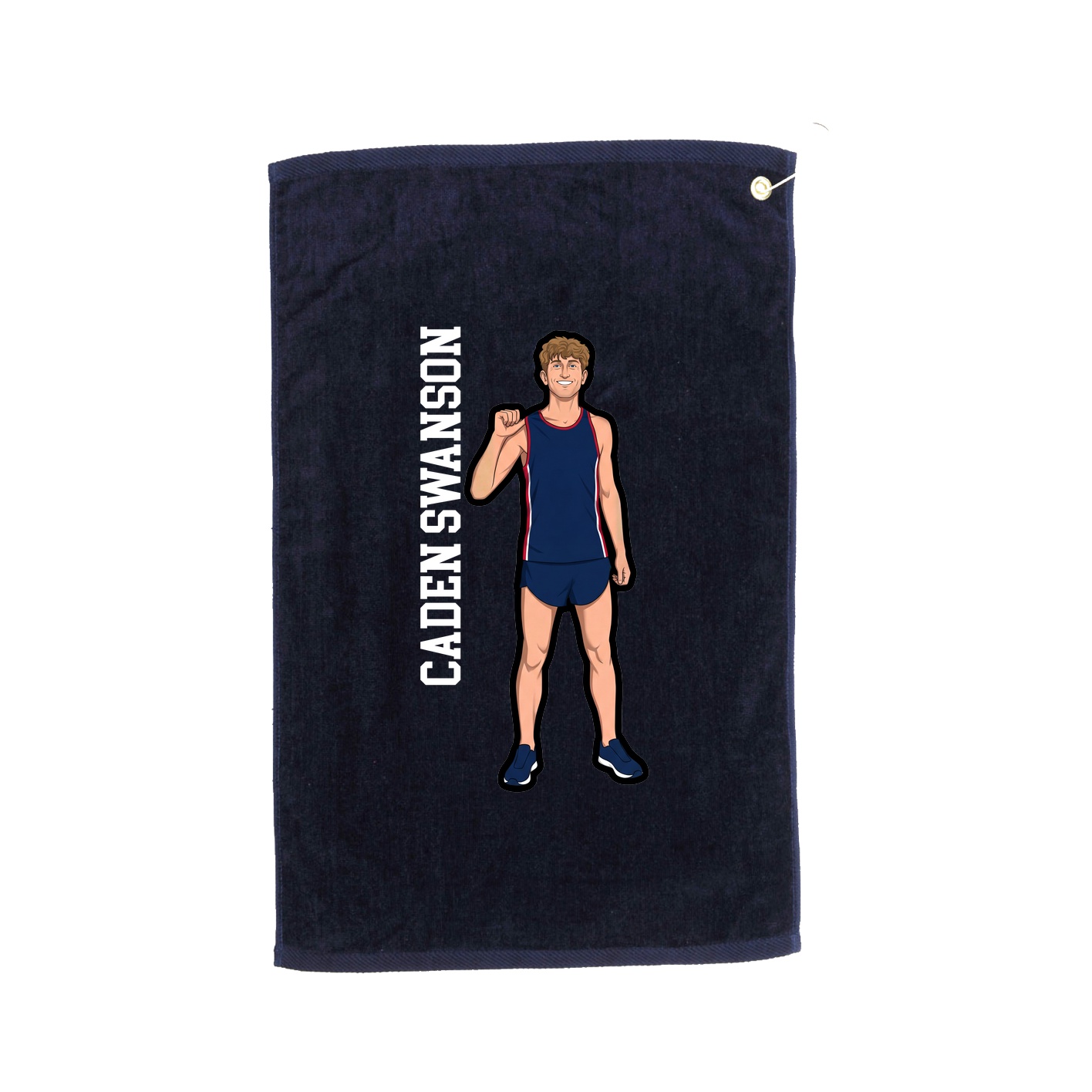 Golf Towel — Name Vertical in Navy