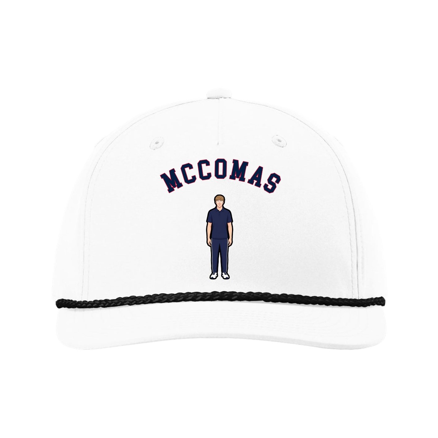 Five-Panel Classic Rope Cap — Shirsey Arch in White