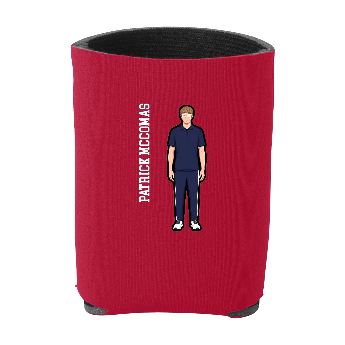Can Holder — Name Vertical in Red
