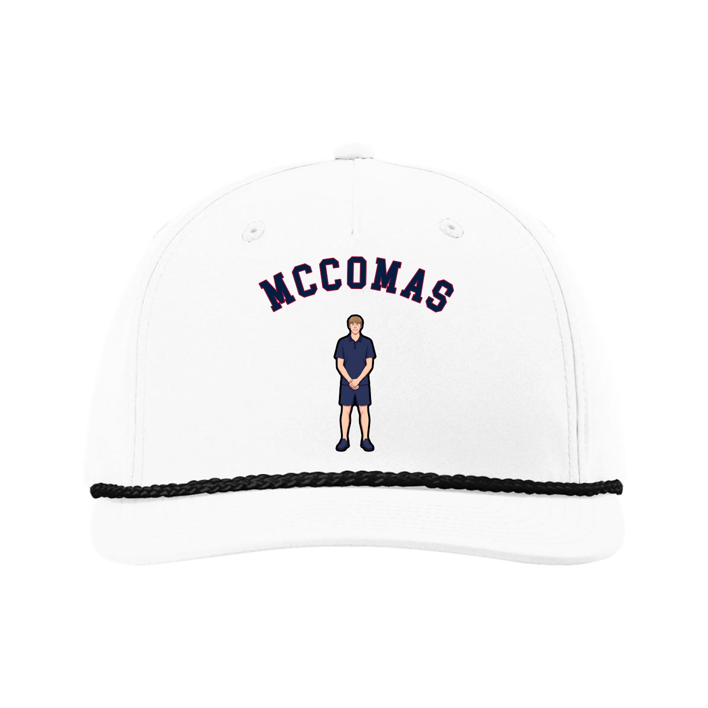 Five-Panel Classic Rope Cap — Shirsey Arch in White