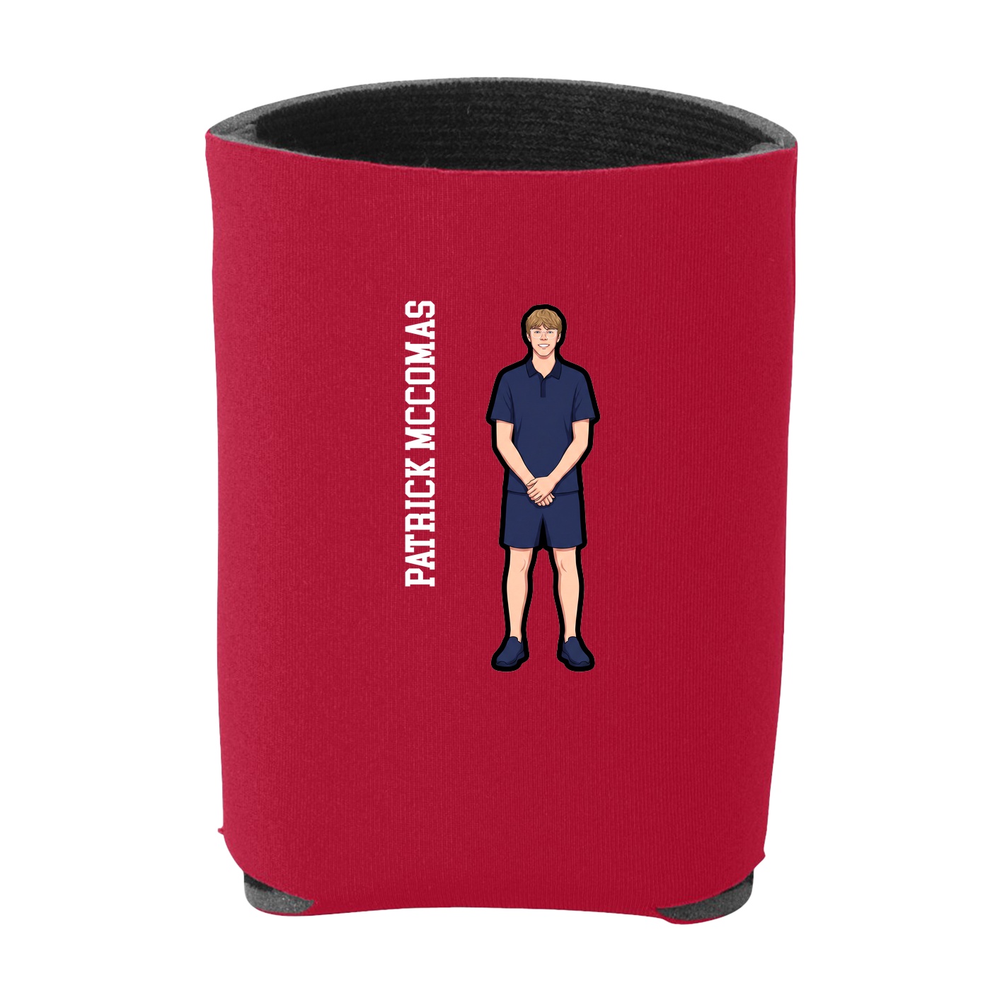 Can Holder — Name Vertical in Red