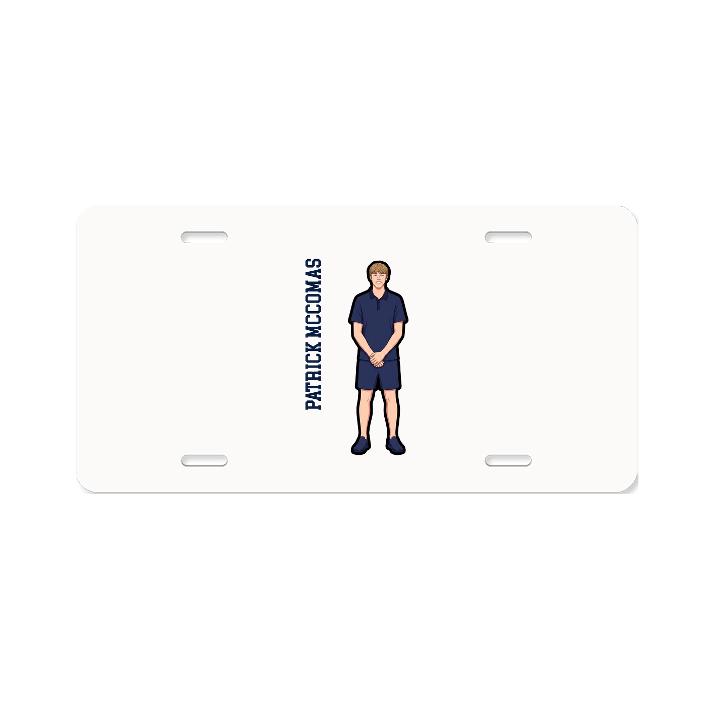 License Plate — Name Vertical in Classic