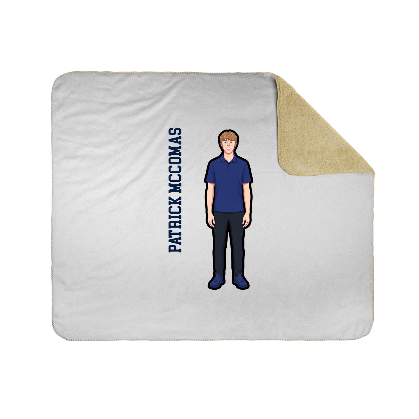 Throw Blanket — Name Vertical in White