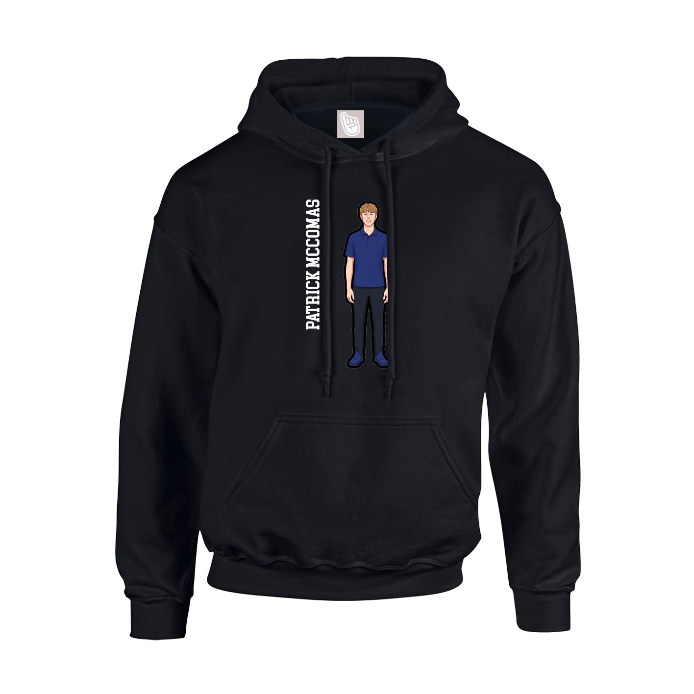 Hoodie — Name Vertical in Black