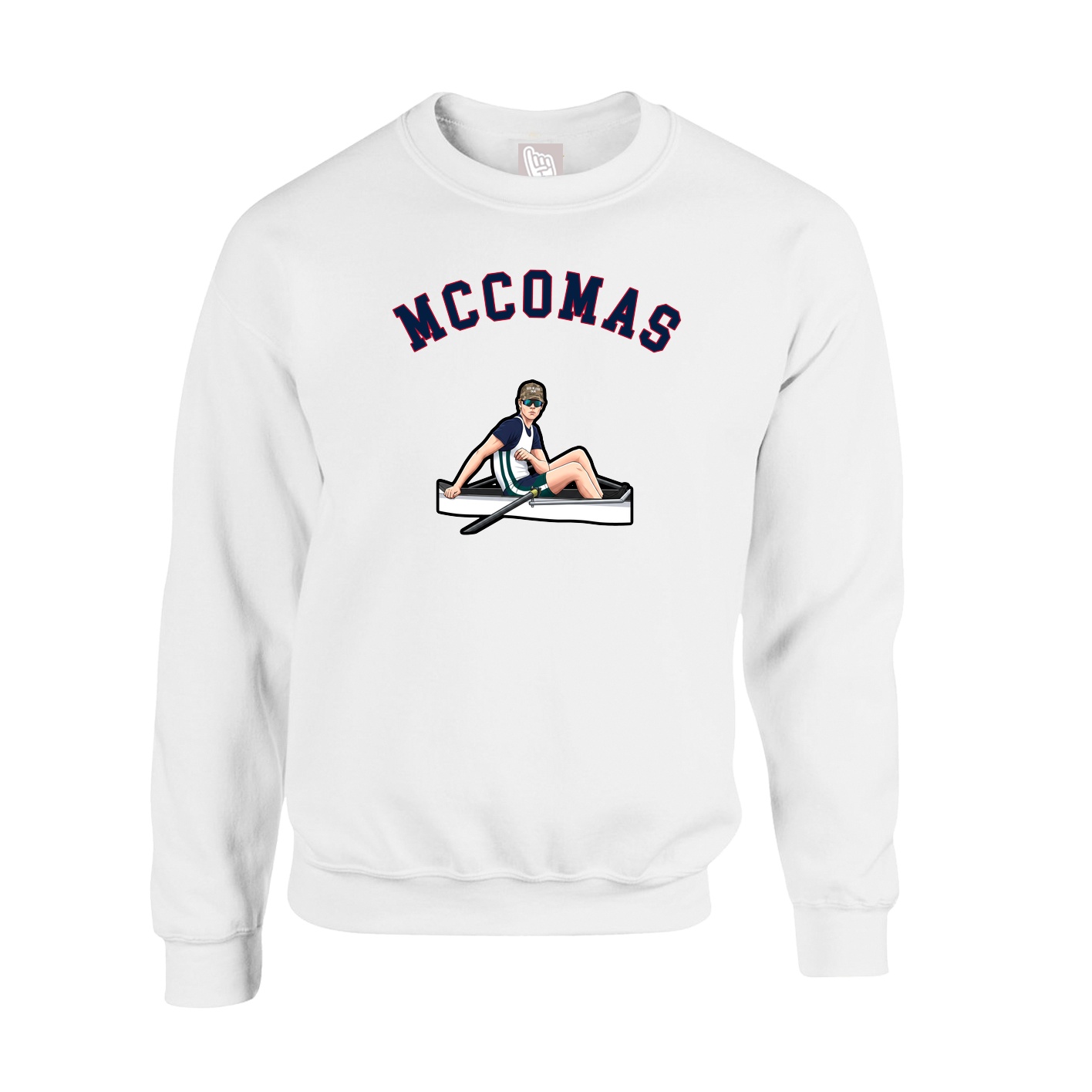 Fleece Crew — Shirsey Arch in White