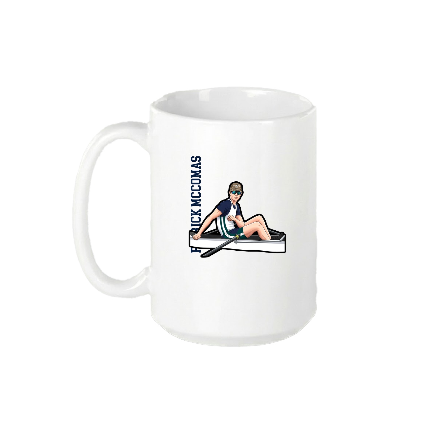 15oz Coffee Mug — Name Vertical in White