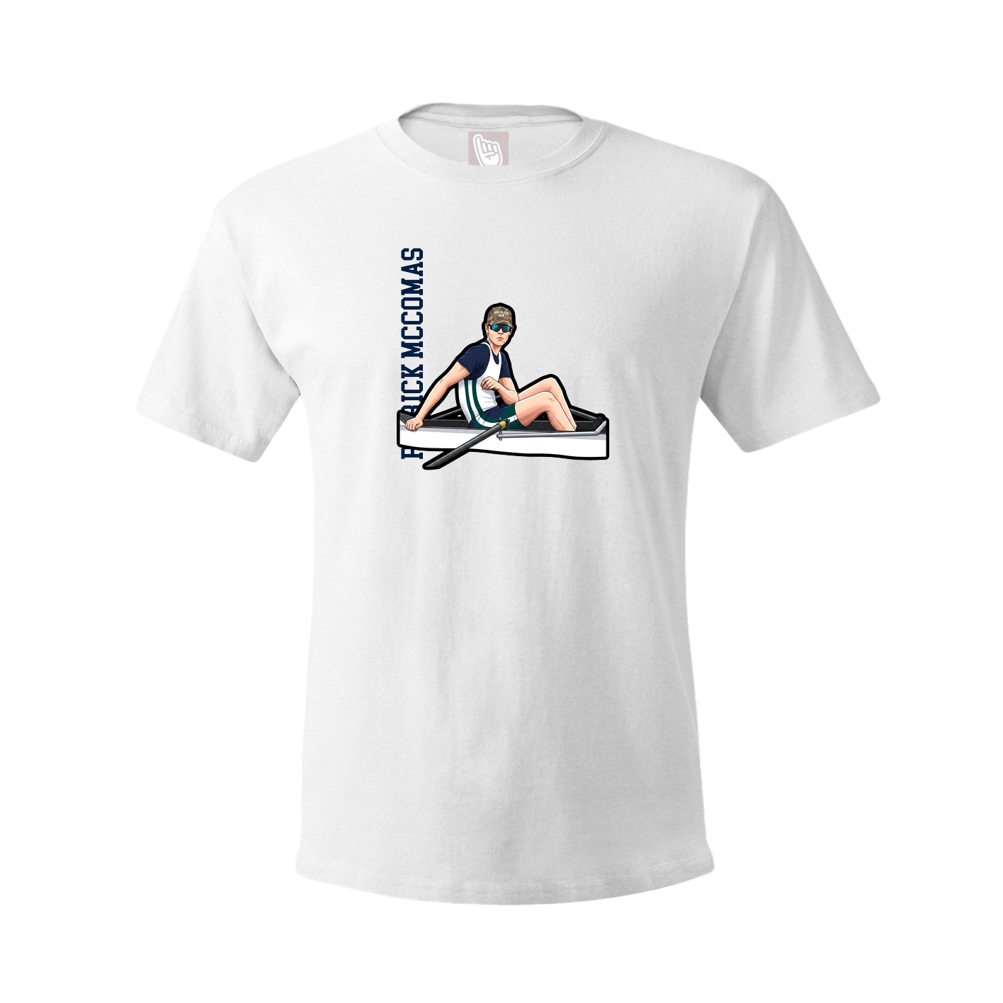 Youth Tee — Name Vertical in White