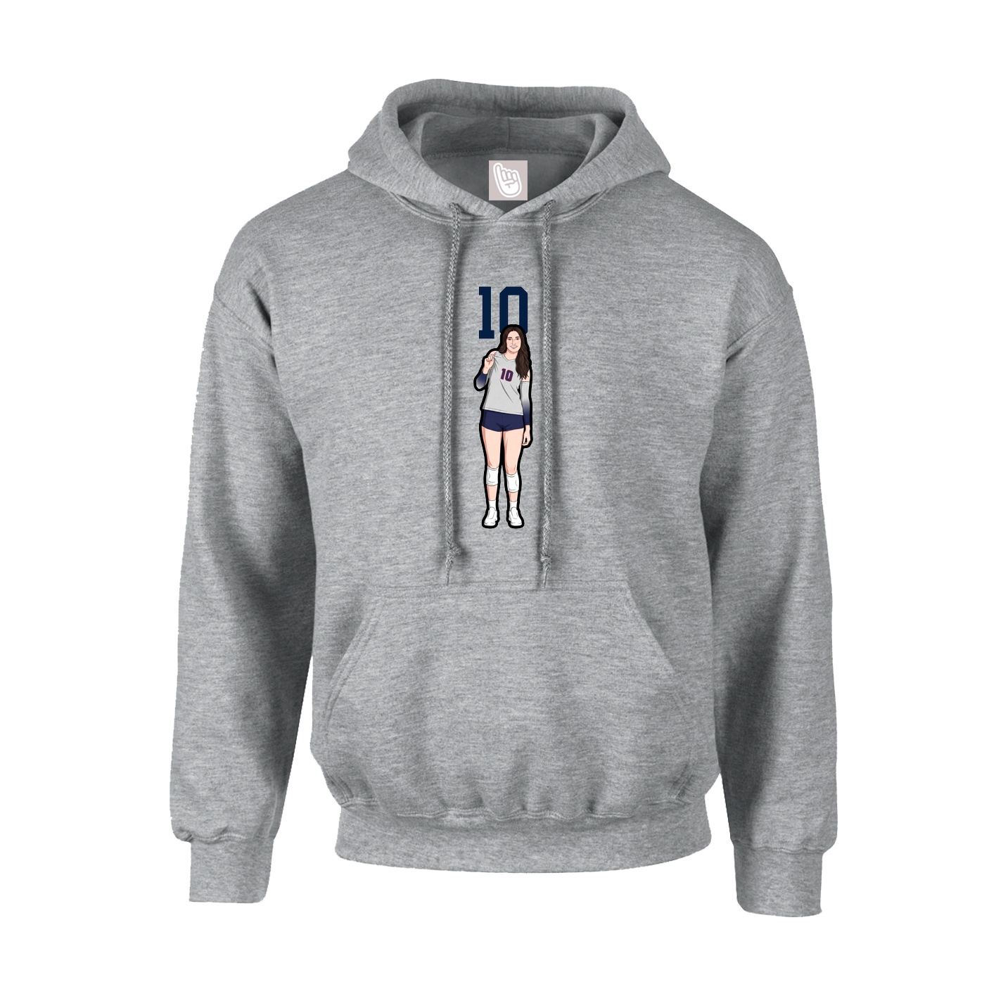 Youth Hoodie — Number Top in Grey