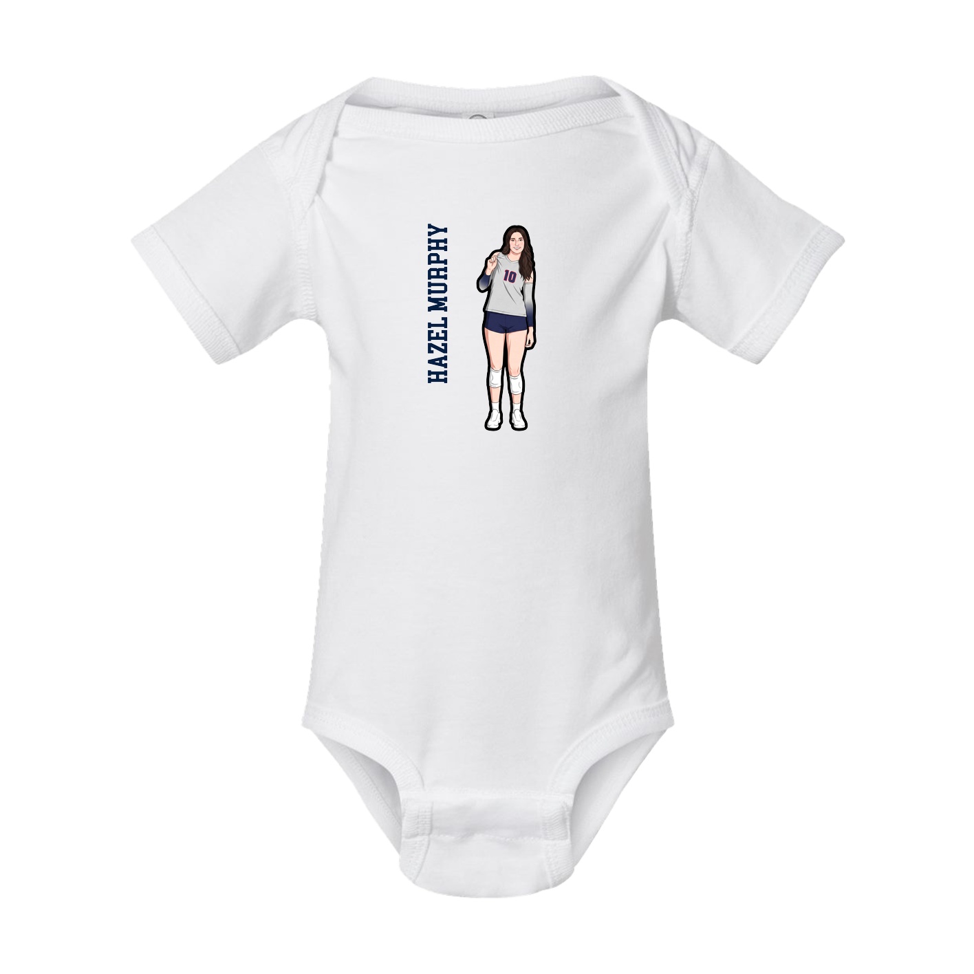 Baby Onesie — Name Vertical in White